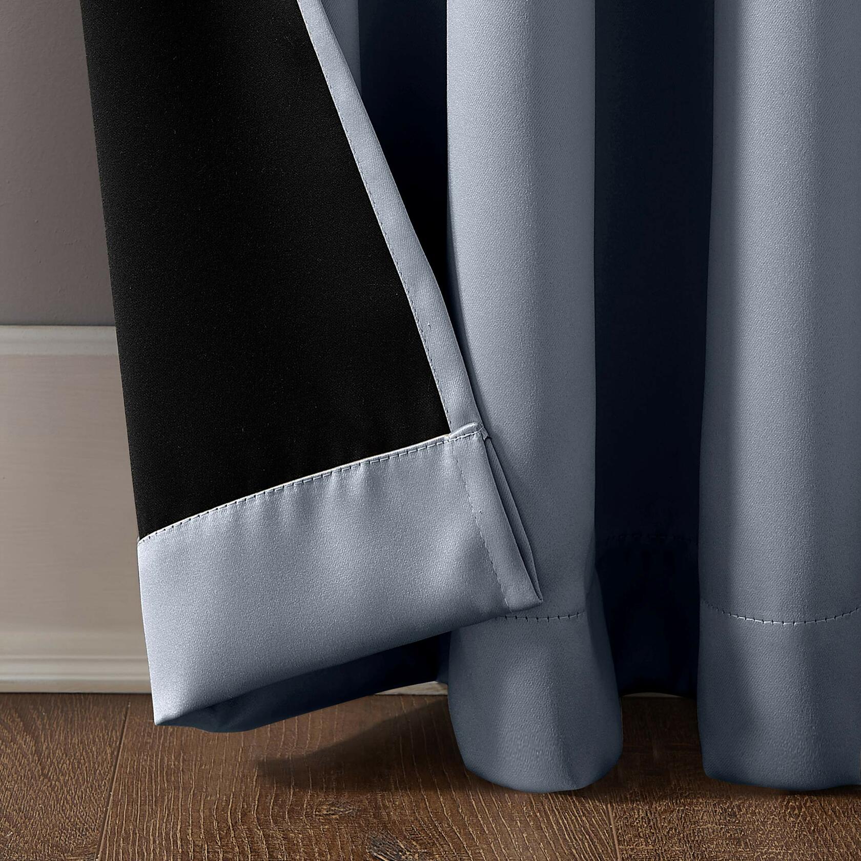 Sun Zero Nordic Theater Grade Extreme 100% Blackout Grommet Curtain Single Panel, 52" x 63", Haze