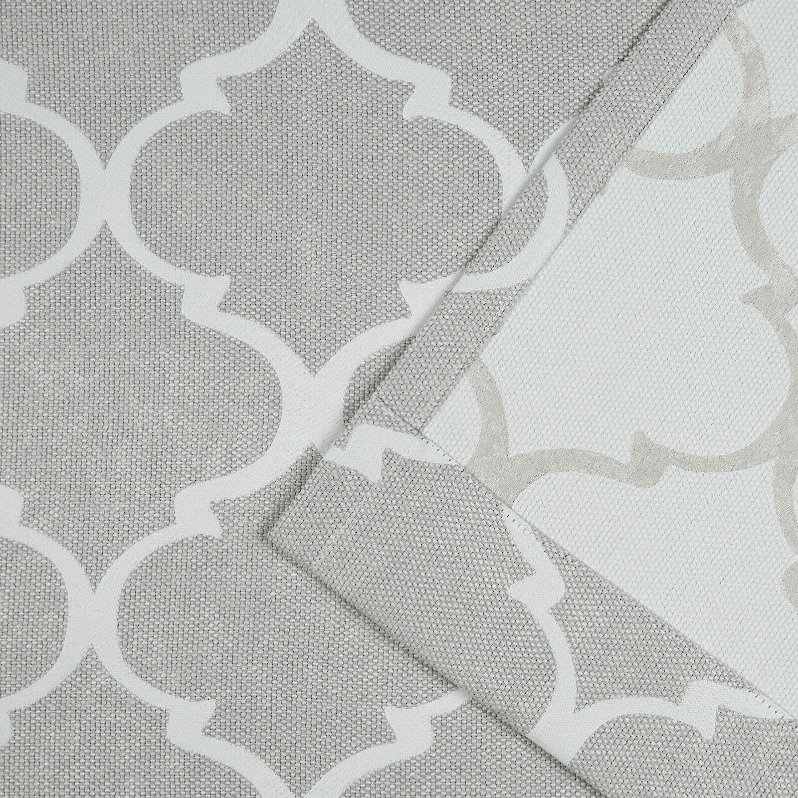 Nicole Miller Treillage Woven Blackout Hidden Tab Top Curtain Panel, Dove Grey, 52x84, 2 Piece