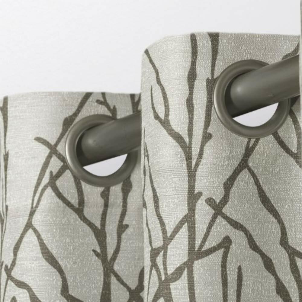 Exclusive Home Curtains - EH8271-02 2-63G Branches Linen Blend Window Curtain Panel Pair with Grommet Top, 54x63, Natural, 2 Piece