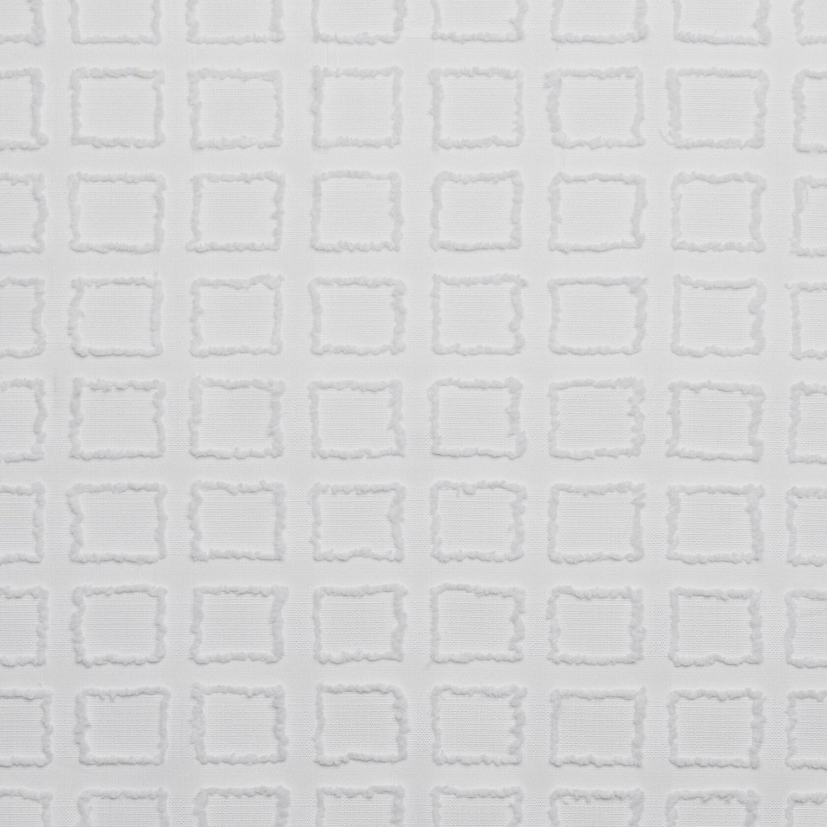 EXCLUSIVE HOME Squared Embellished Grommet Top Curtain Panel Pair, 54"x108", White