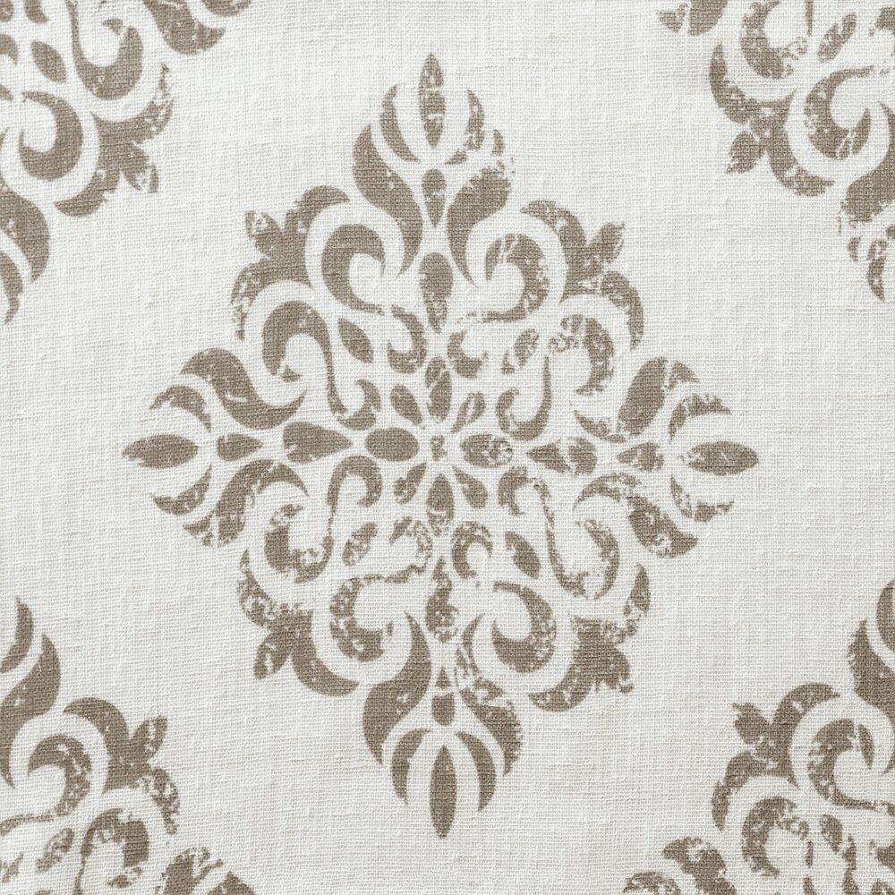 Exclusive Home Curtains EH8183-01 2-108R Nagano Medallion Belgian Linen Window Curtain Panel Pair with Rod Pocket, 54x108, Taupe, 2 Count