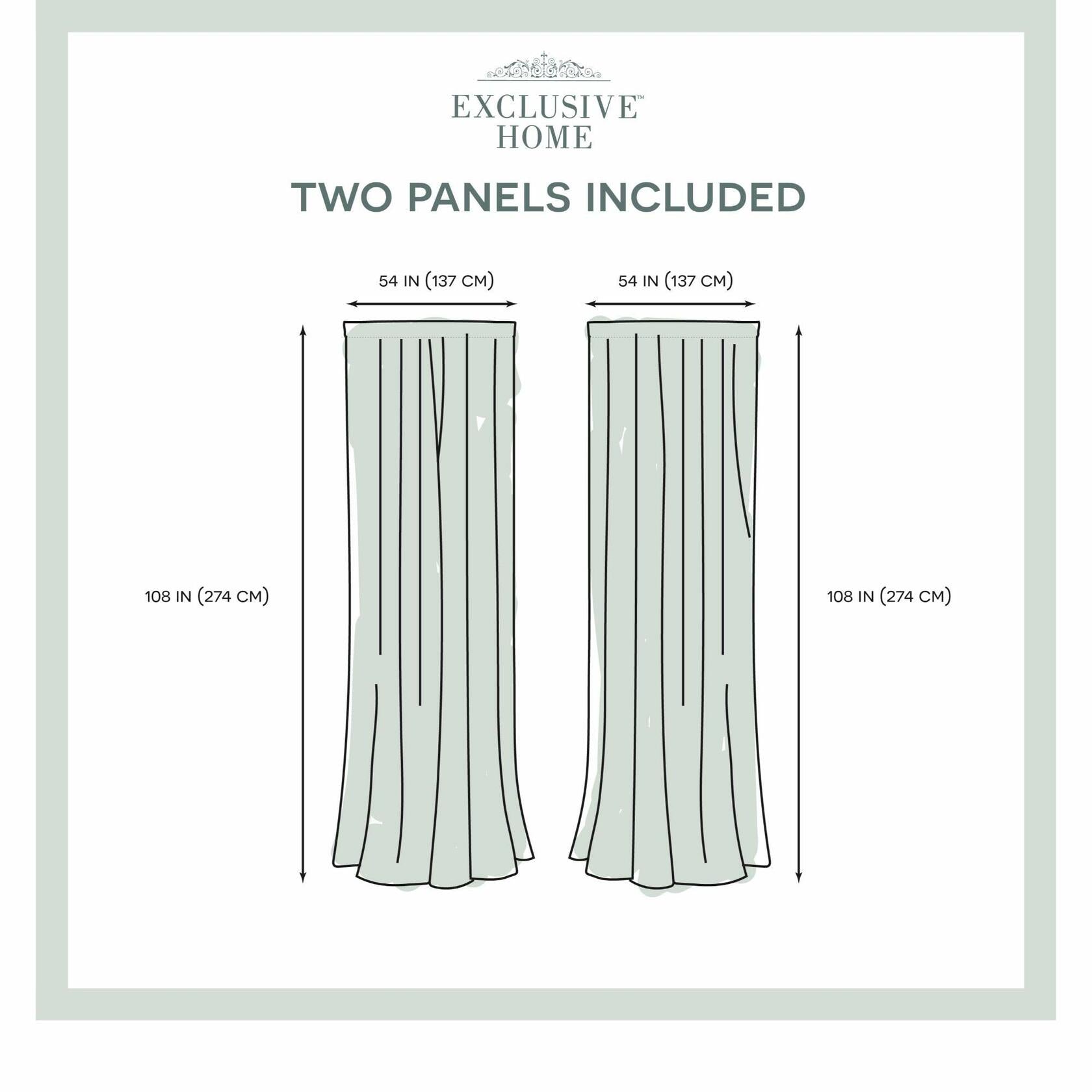 Exclusive Home Curtains EH8183-01 2-108R Nagano Medallion Belgian Linen Window Curtain Panel Pair with Rod Pocket, 54x108, Taupe, 2 Count