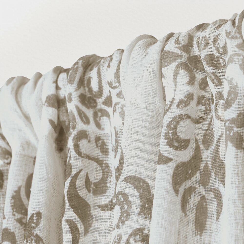 Exclusive Home Curtains EH8183-01 2-108R Nagano Medallion Belgian Linen Window Curtain Panel Pair with Rod Pocket, 54x108, Taupe, 2 Count
