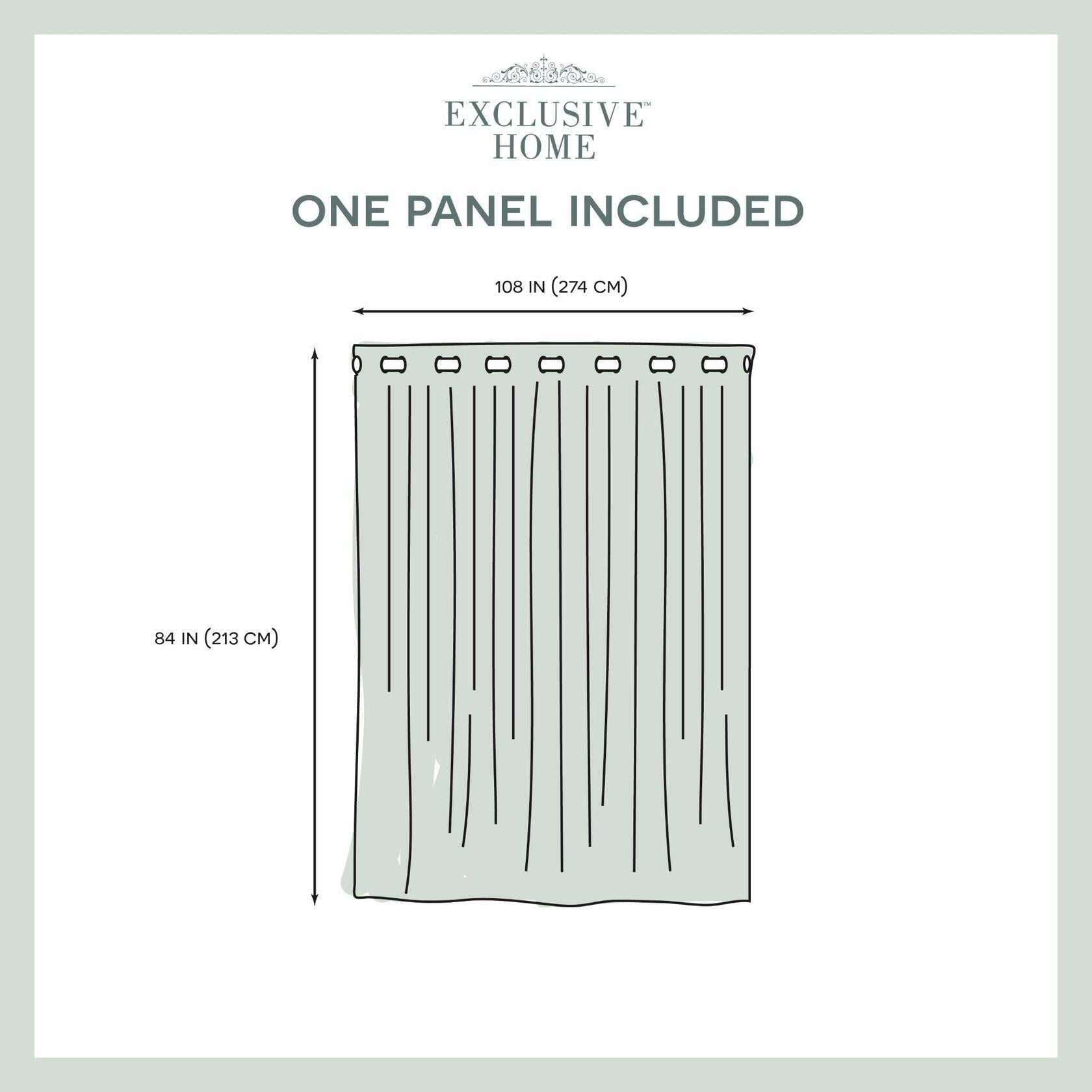 EXCLUSIVE HOME Forest Hill Patio Woven Room Darkening Blackout Grommet Top Single Curtain Panel, 108"x84", Ash Grey