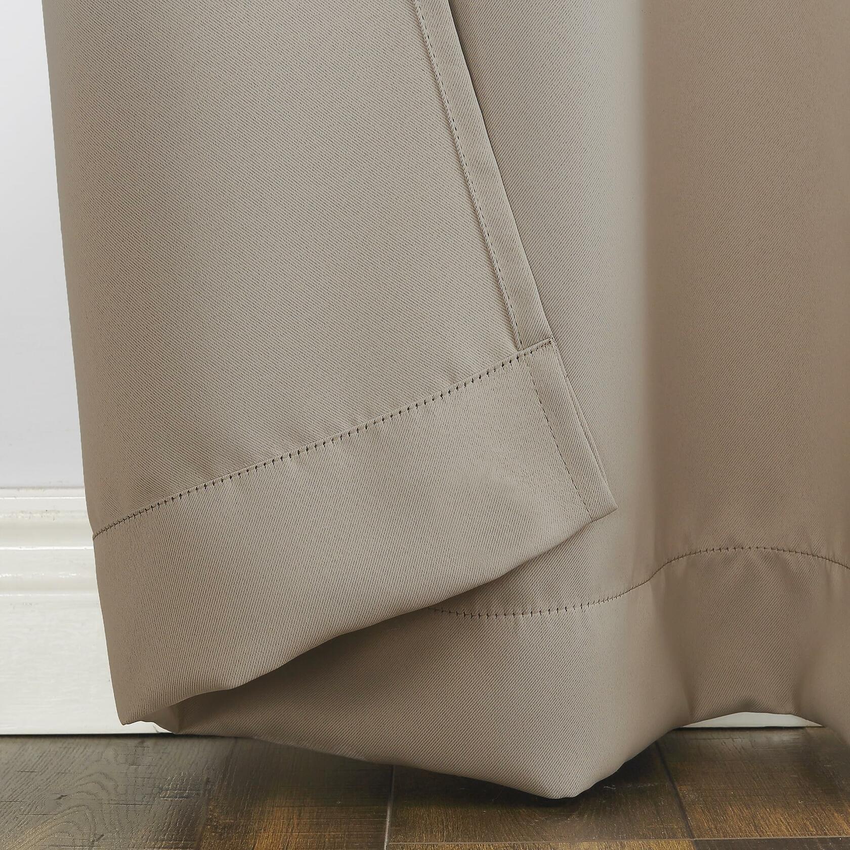 Sun Zero Easton Energy Saving Blackout Grommet Curtain Panel, 40" x 95", Stone