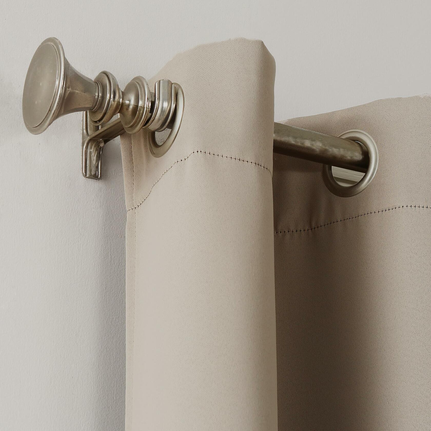 Sun Zero Easton Energy Saving Blackout Grommet Curtain Panel, 40" x 95", Stone