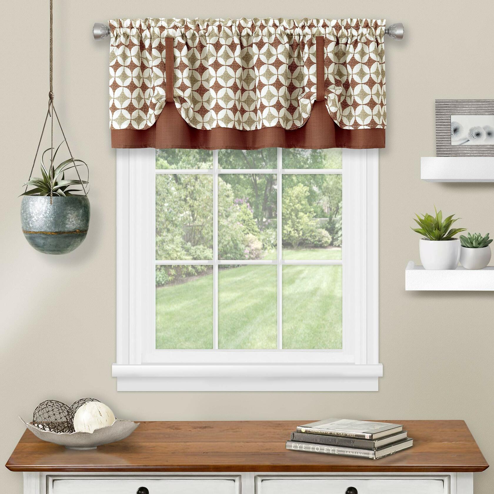 Achim Home Furnishings Callie Double Layer Pickup Valance 58x14 - Spice/Tan