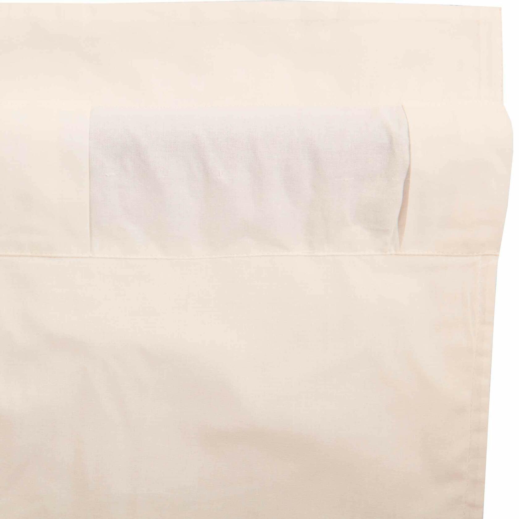 VHC Brands Simple Life Flax Solid Color Cotton Linen Blend Farmhouse Kitchen Curtains Rod Pocket Hanging Loops 16x72 Valance, Natural Creme White