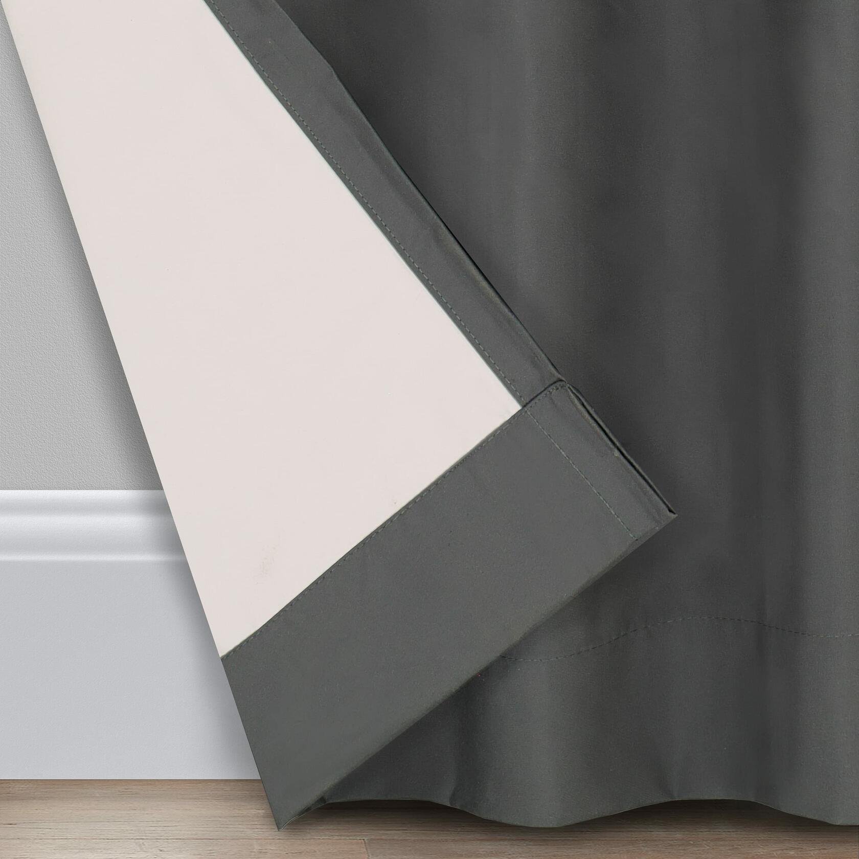 ECLIPSE Microfiber Modern Blackout Thermal Grommet Window Curtain for Bedroom, 42" x 84", Smoke, 1 Panel
