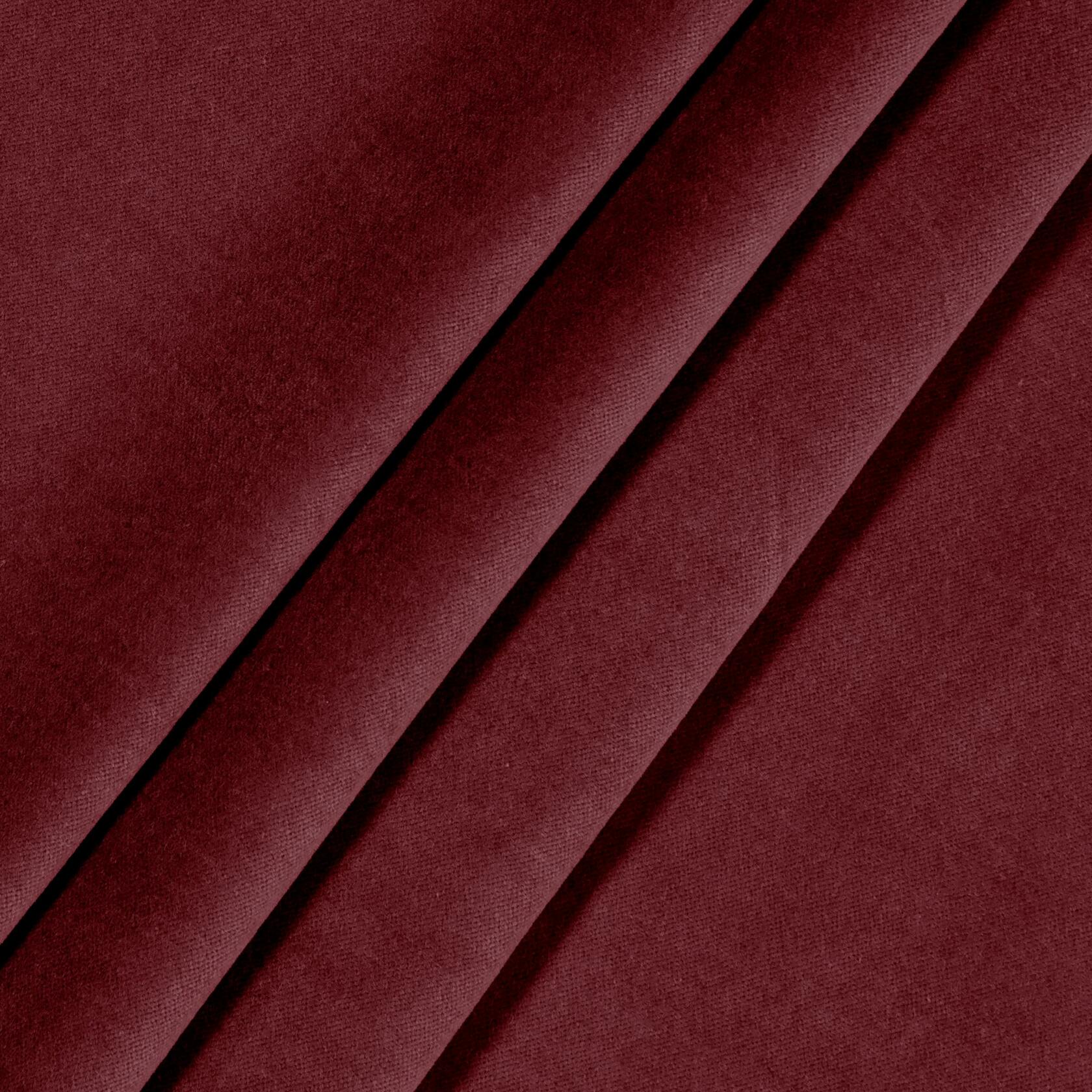 Eclipse Luxury Cotton Velvet 100% Blackout Rod Pocket Back Tab 96" x 50" Curtain Window Panel in Port