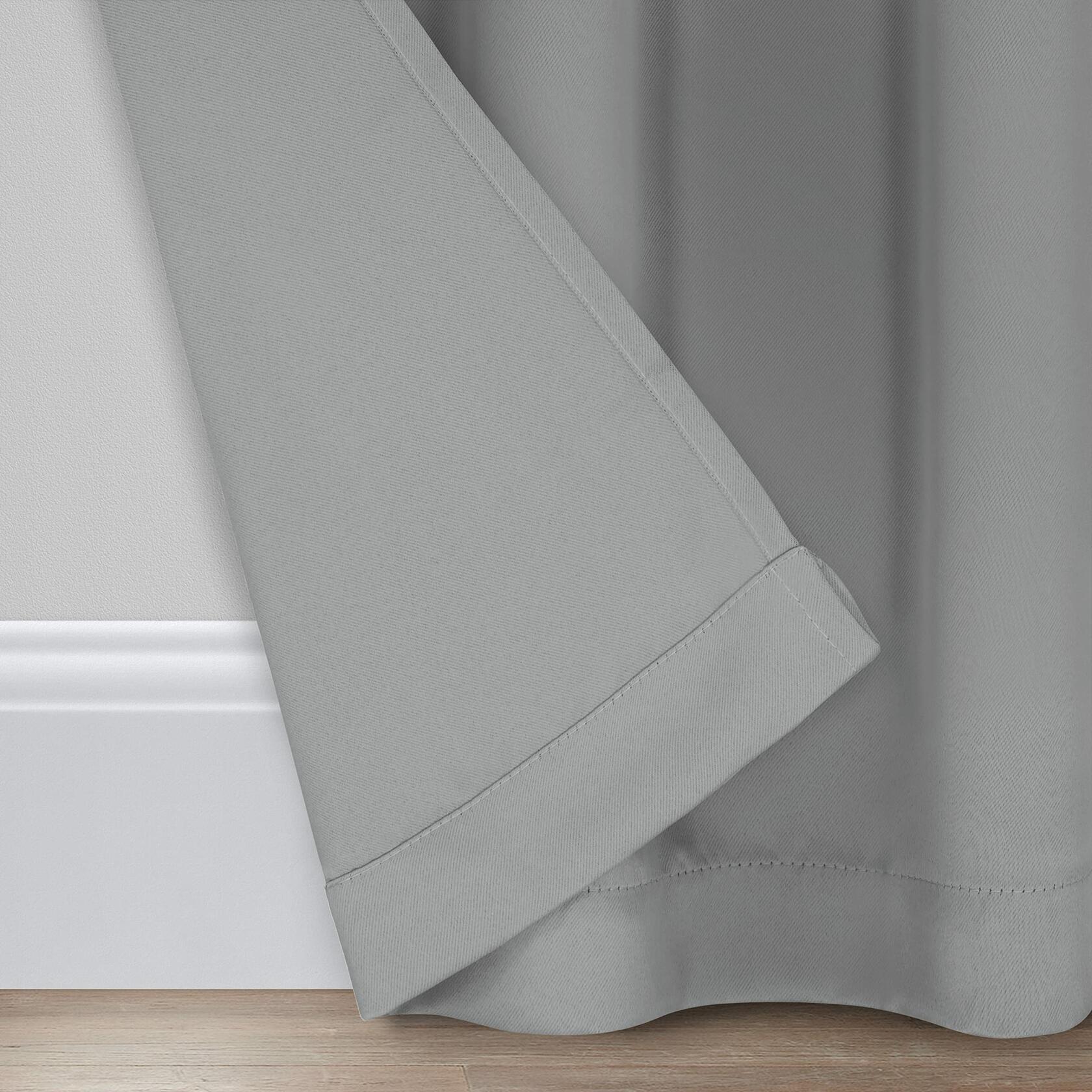 Eclipse Darrell Modern Blackout Thermal Grommet Window Curtains for Bedroom or Living Room (Single Panel), 37 in x 84 in, Gray