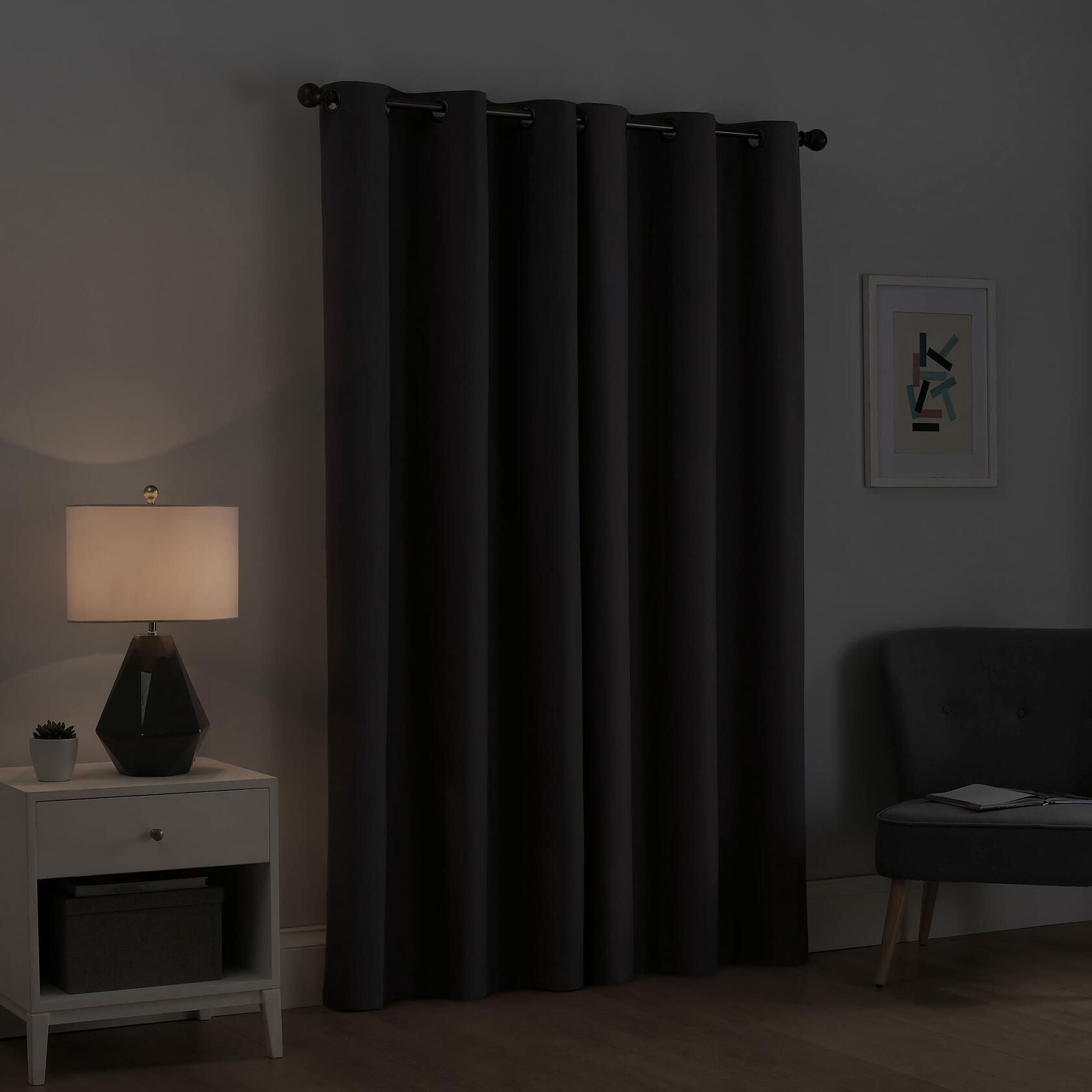 ECLIPSE Microfiber Total Privacy Blackout Thermal Grommet Window Curtain for Bedroom (1 Panel), 42" x 95", Peacock