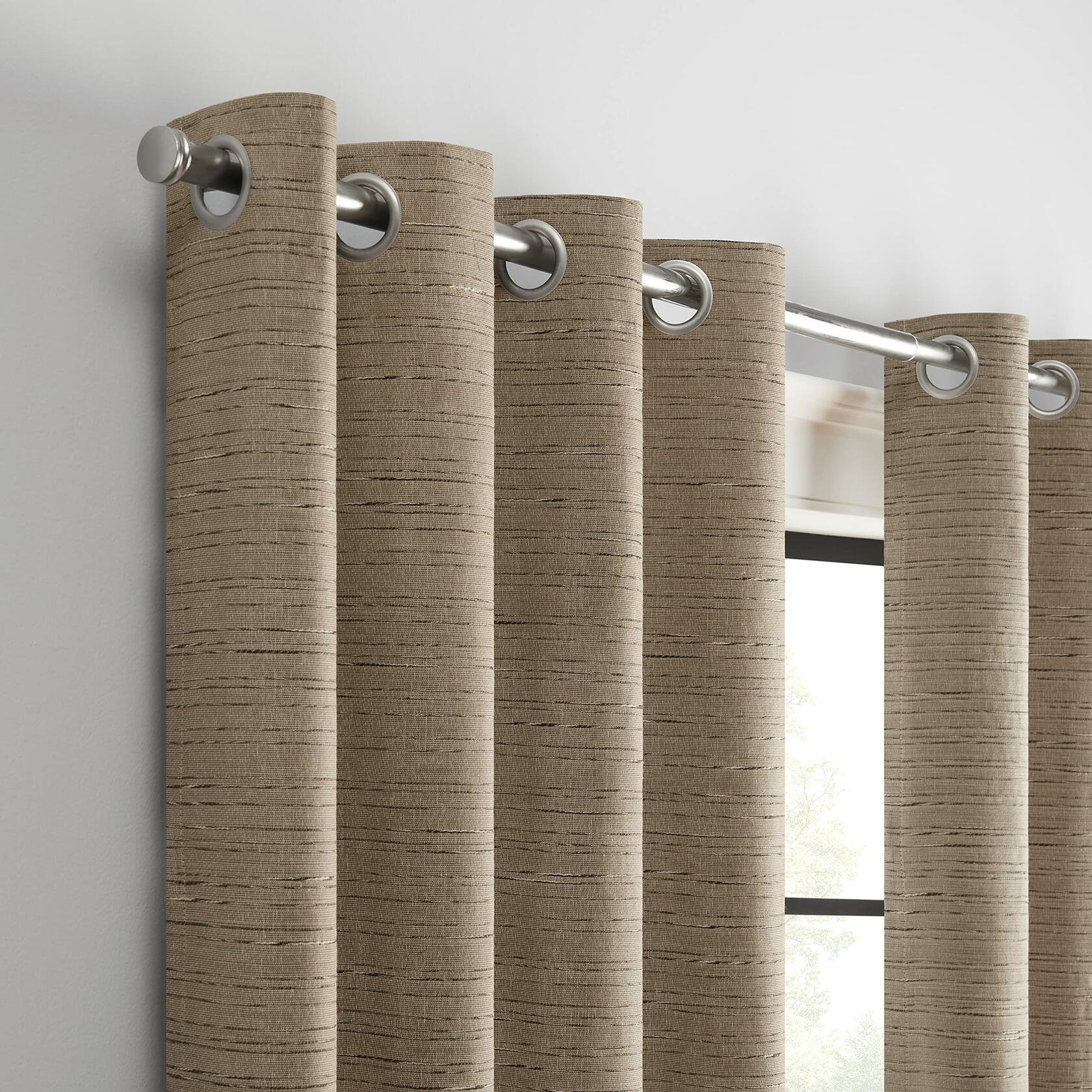 ECLIPSE Magnitech Branson Grommet 100% Blackout Curtains, Thermal Insulated, 1 Panel, 50 x 84 in, Mocha