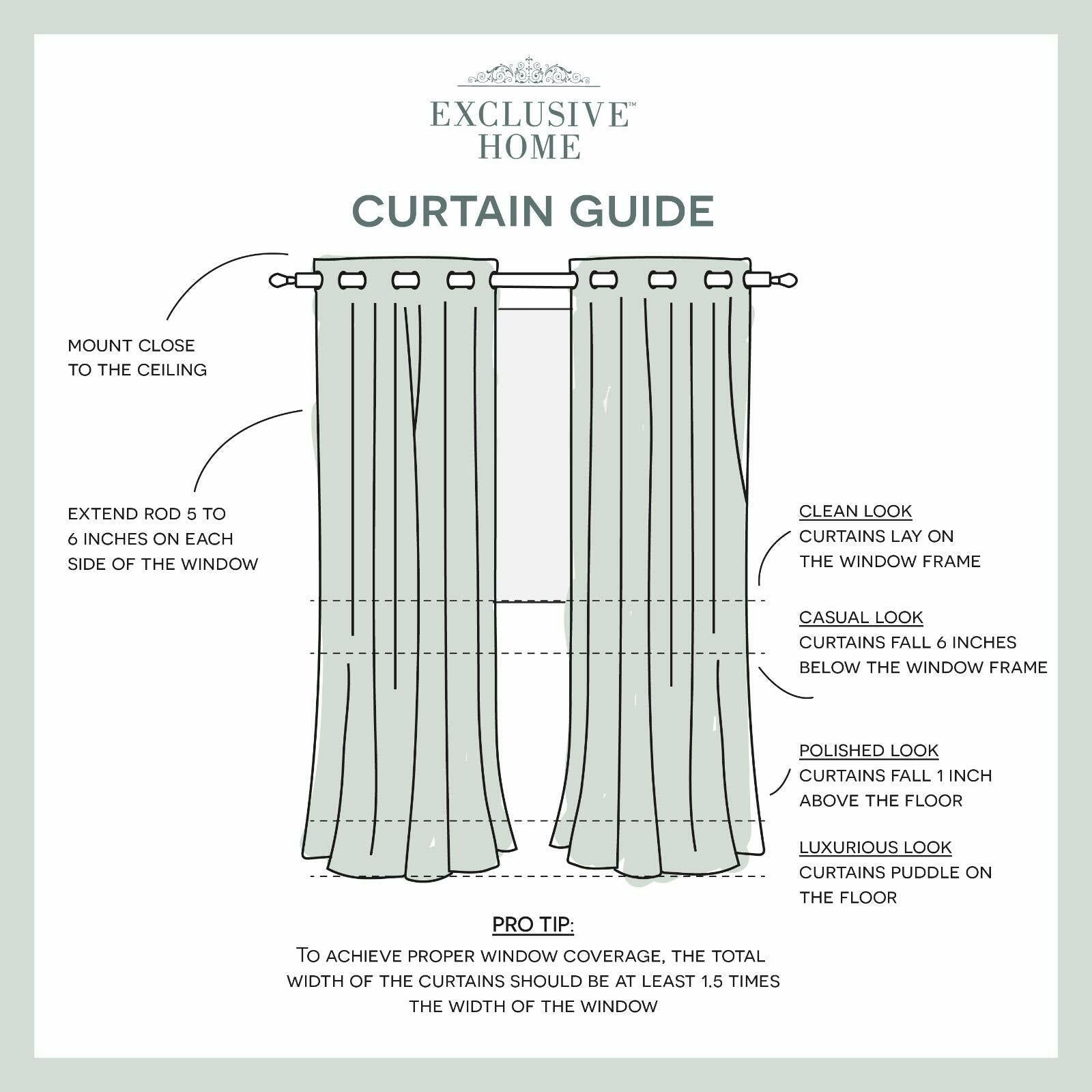 EXCLUSIVE HOME Sateen Twill Woven Room Darkening Blackout Grommet Top Curtain Panel Pair, 52"x96", Linen