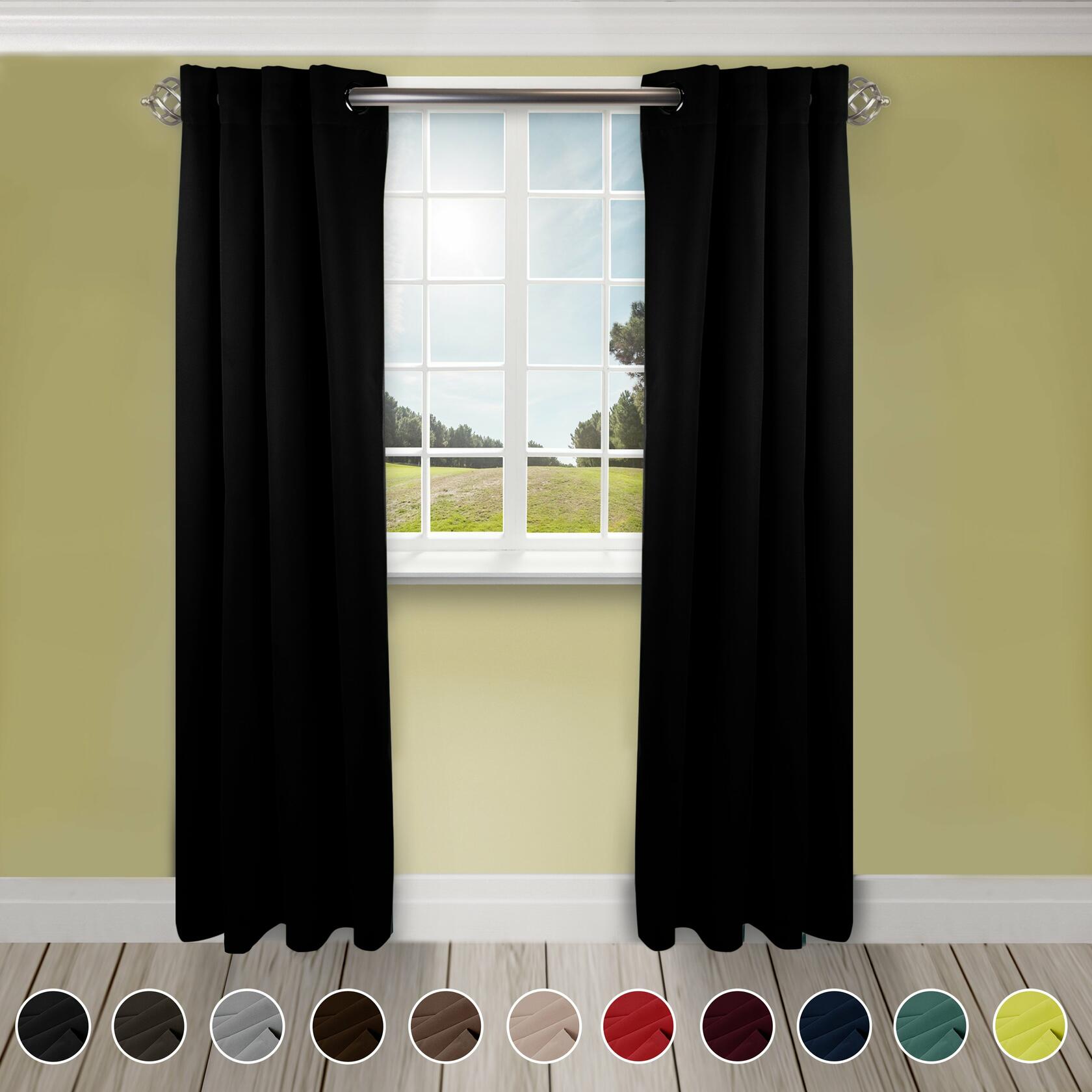 Rod Desyne Window Thermal Isulated Blackout Curtain with Metal Grommet, 52" x 96", Black - 1 Panel