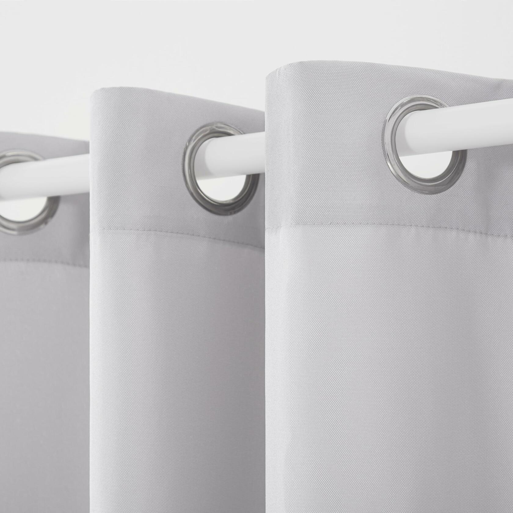 TOWN & COUNTRY BASICS Cabana Solid Heavyweight Indoor Outdoor Curtains, Light Filtering Opacity with Grommet Top, Water Repellent, 2-Pack Set, 54"x96", Cloud Grey