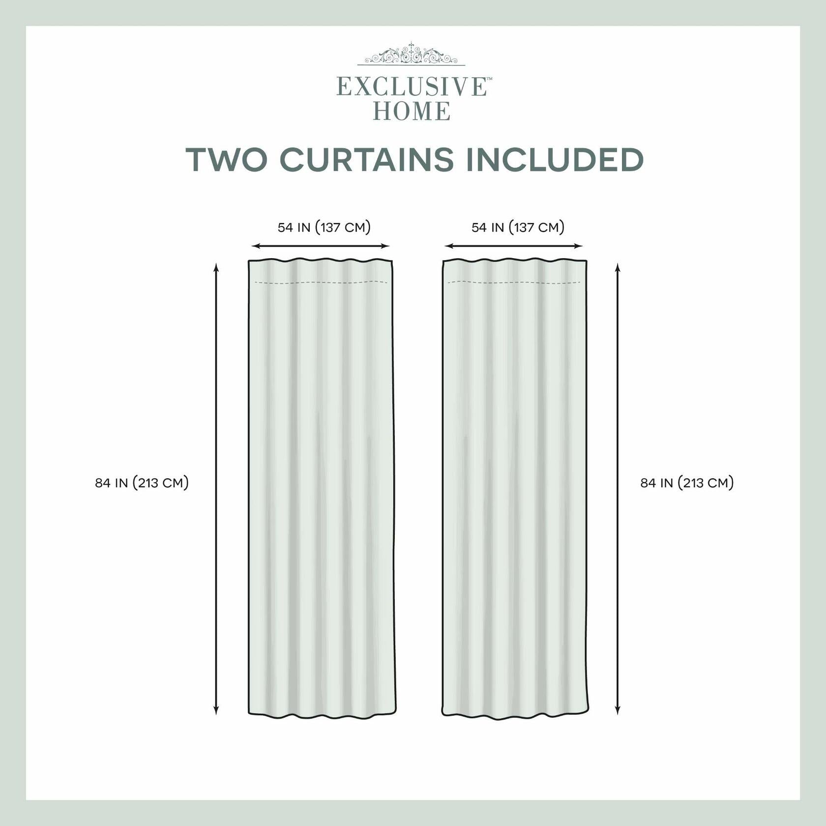 Exclusive Home Curtains EH8275-06-2-84H Bella Sheer Hidden Tab Top Curtain Panel Pair, 54x84, Ivory