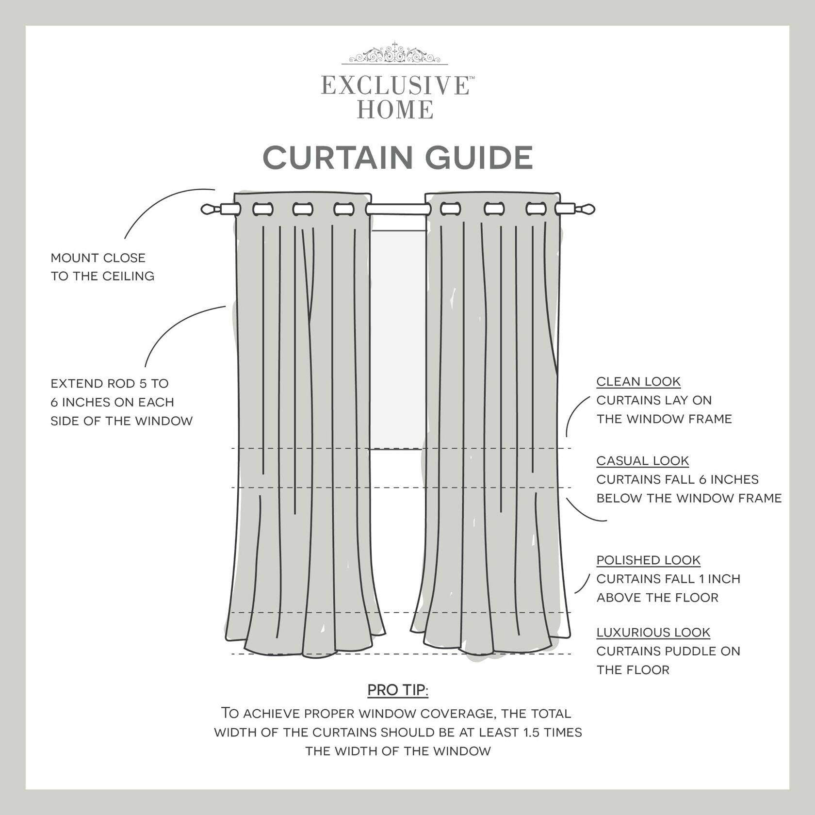 Exclusive Home Loha Linen Grommet Top Curtain Panel Pair, 54"x120", Winter White