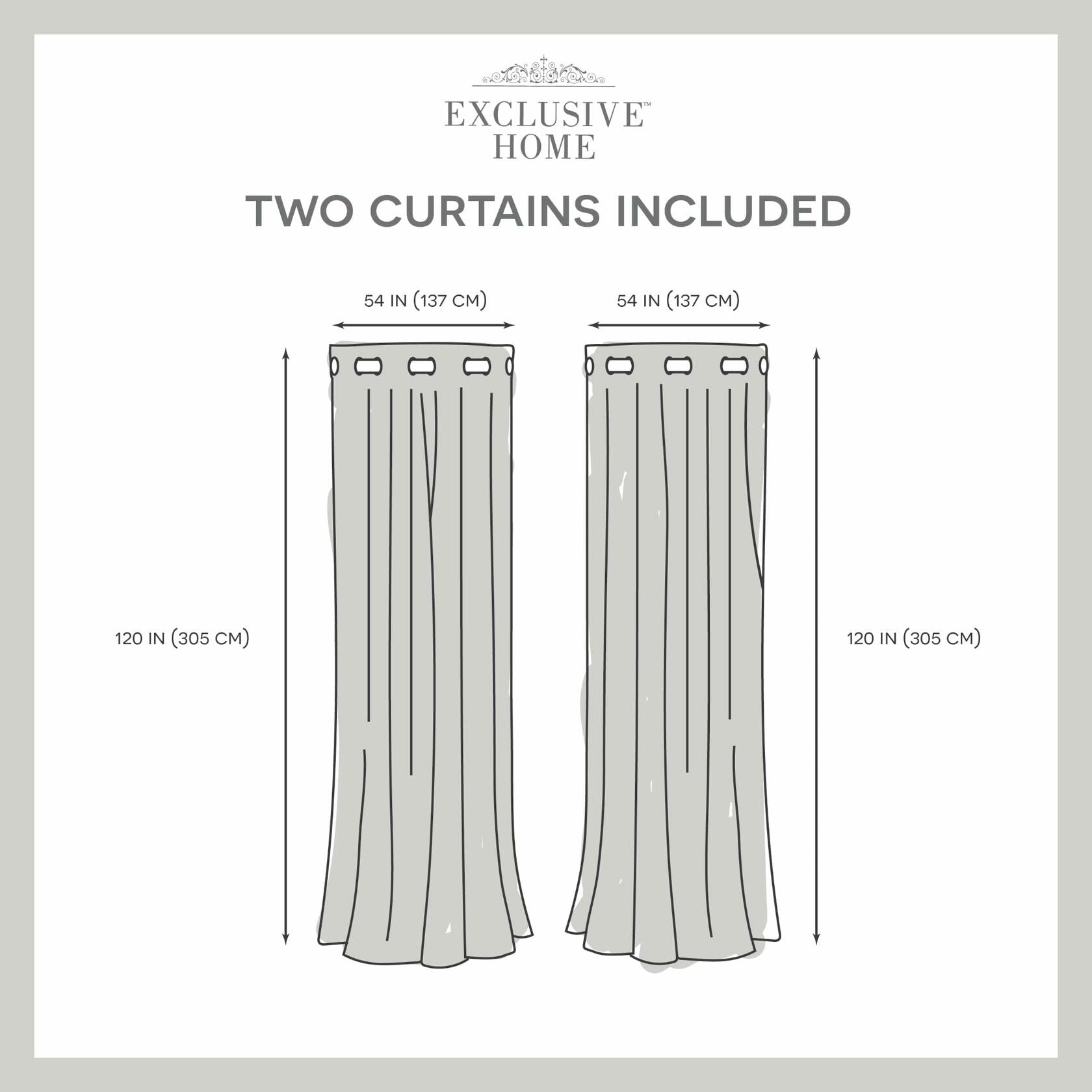 Exclusive Home Loha Linen Grommet Top Curtain Panel Pair, 54"x120", Winter White