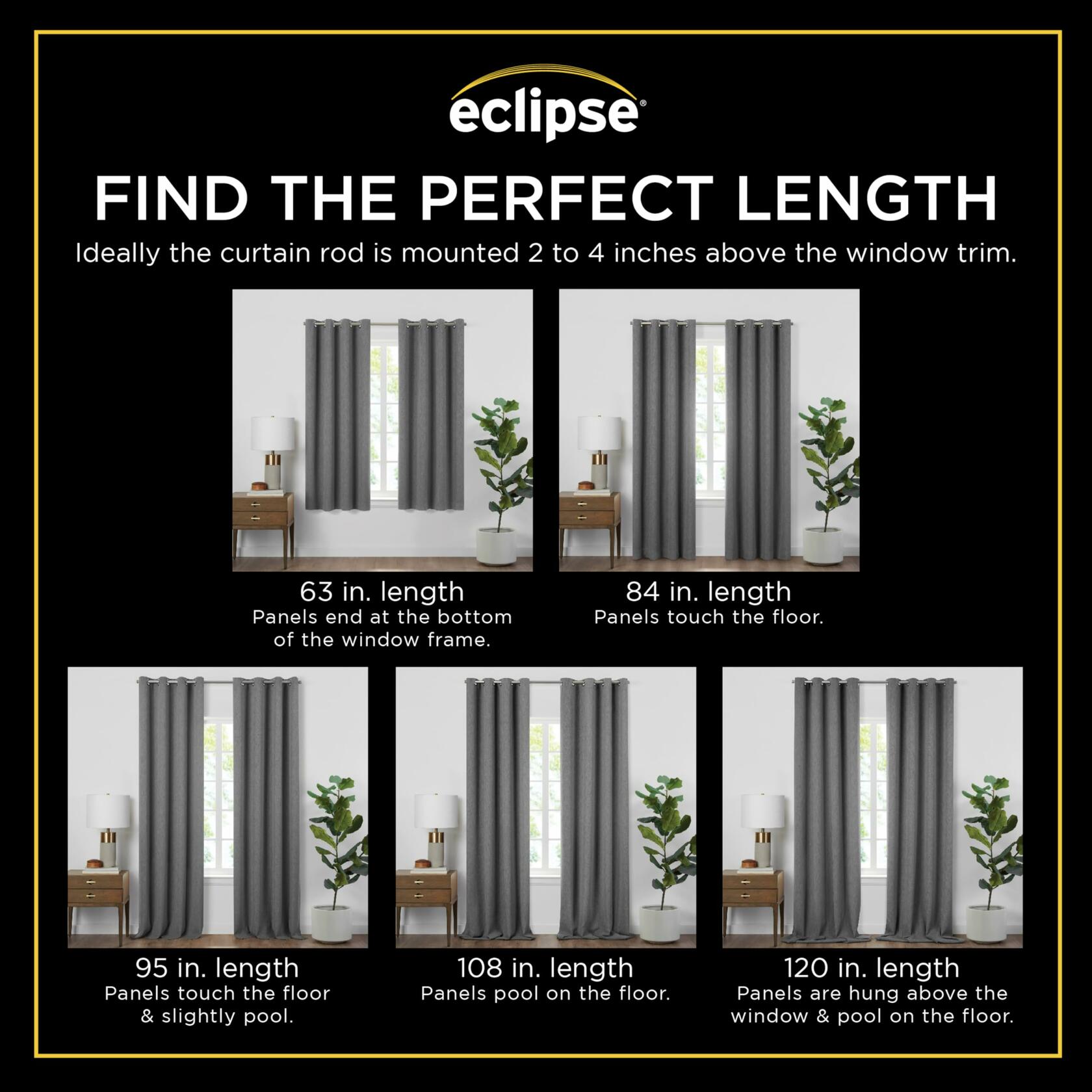 Eclipse 100% Blackout Curtain, Larissa Leaf Grommet Curtain, 84 in Long x 50 in Wide, Patterned 100% Blackout Curtain, Thermal Insulated Curtain for Living Room or Bedroom, 1 Window Curtain, Linen