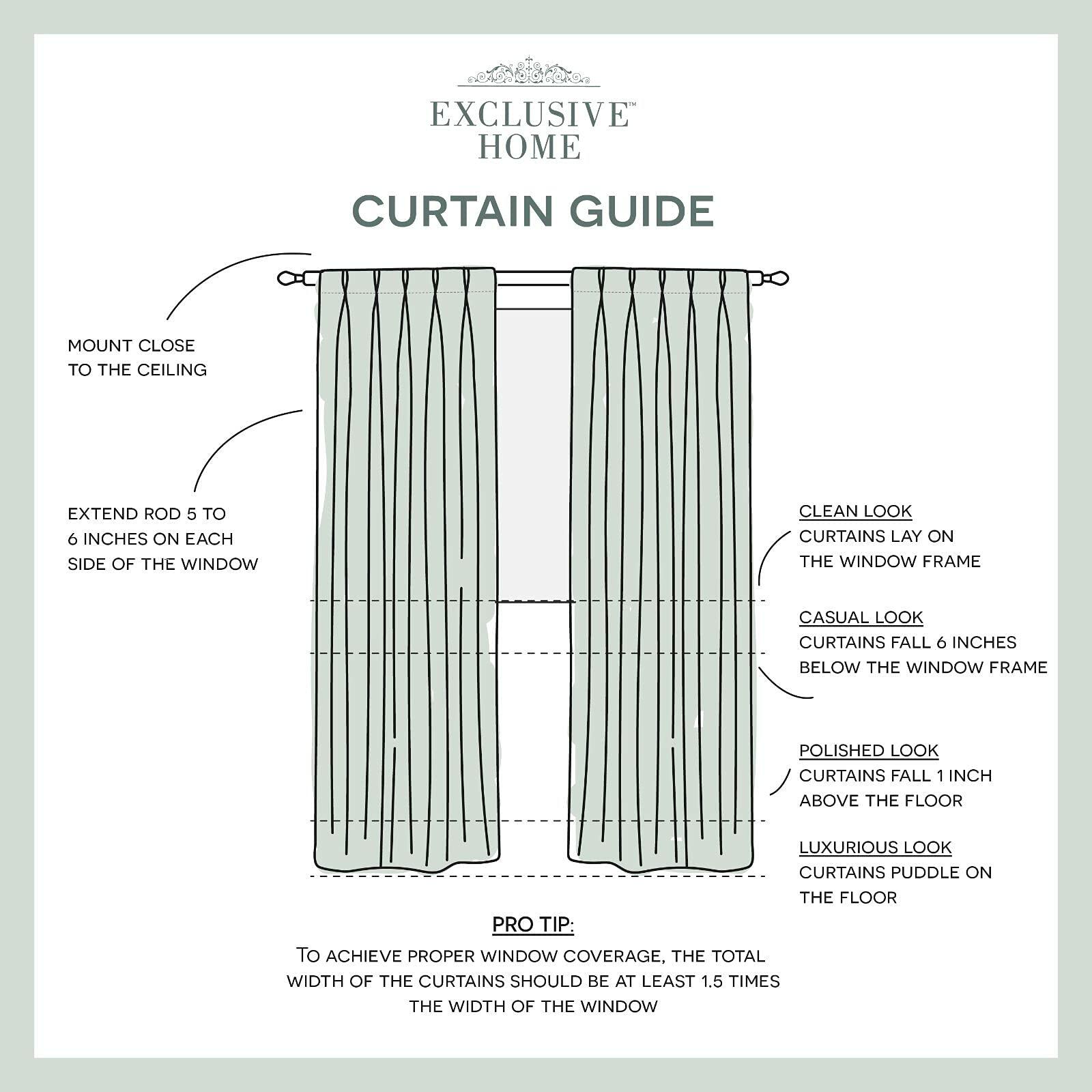 EXCLUSIVE HOME Sateen Twill Woven Room Darkening Blackout Pinch Pleat/Hidden Tab Top Curtain Panel Pair, 63" Length, Silver
