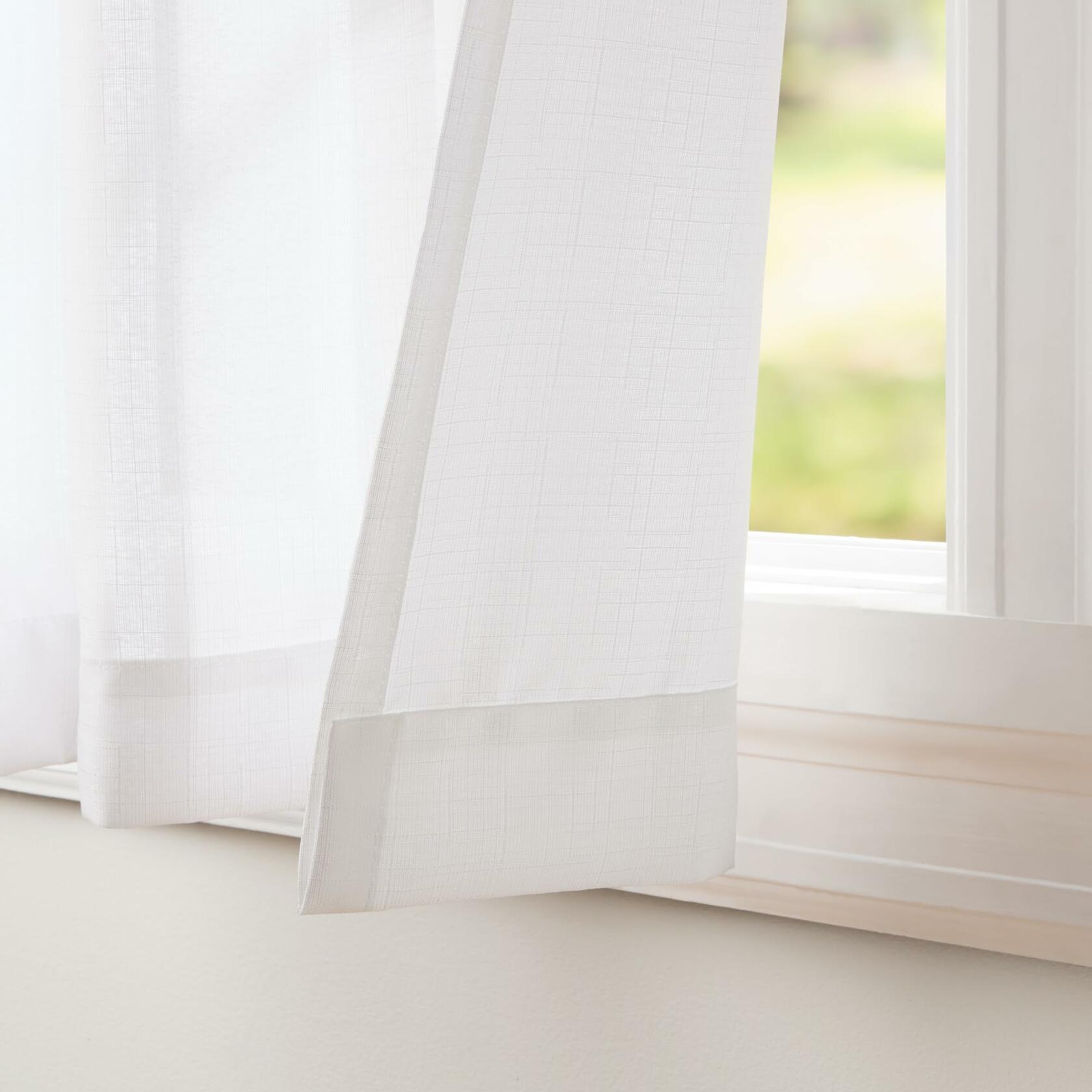 Exclusive Home Loha Linen Grommet Top Curtain Panel Pair, 54"x63", Winter White
