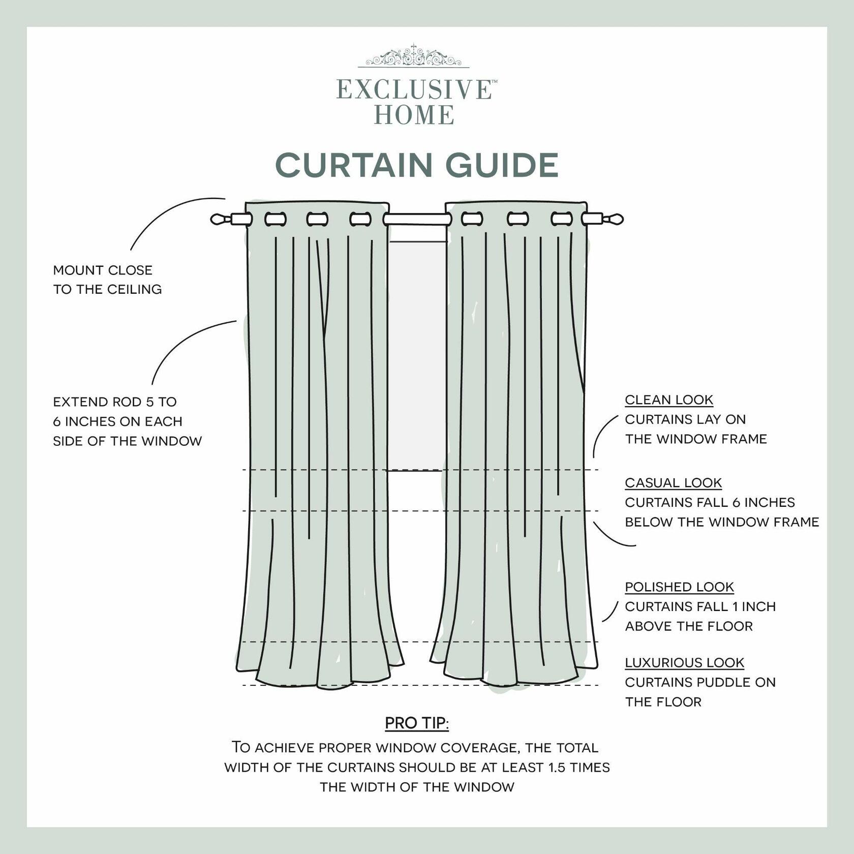 EXCLUSIVE HOME Sateen Twill Woven Room Darkening Blackout Grommet Top Curtain Panel Pair, 52"x96", Peacoat Blue