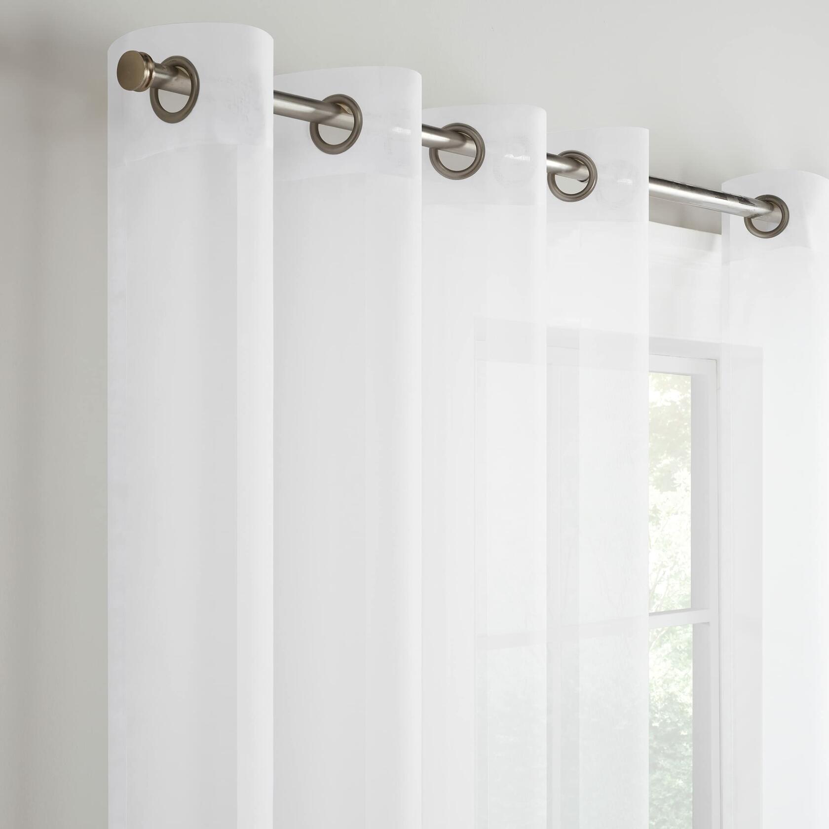 Eclipse Livia Sheer Rod Grommet 54 x 84 Curtain Panel in White