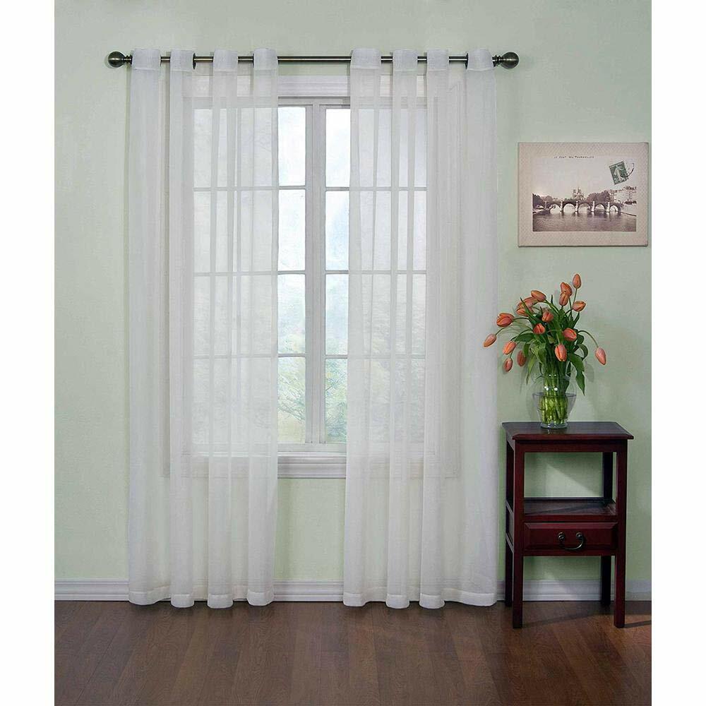 CurtainFresh Odor Neutralizing Sheer Voile Grommet Window Curtain for Bedroom or Living Room (1 Panel), 59 in x 84 in, White