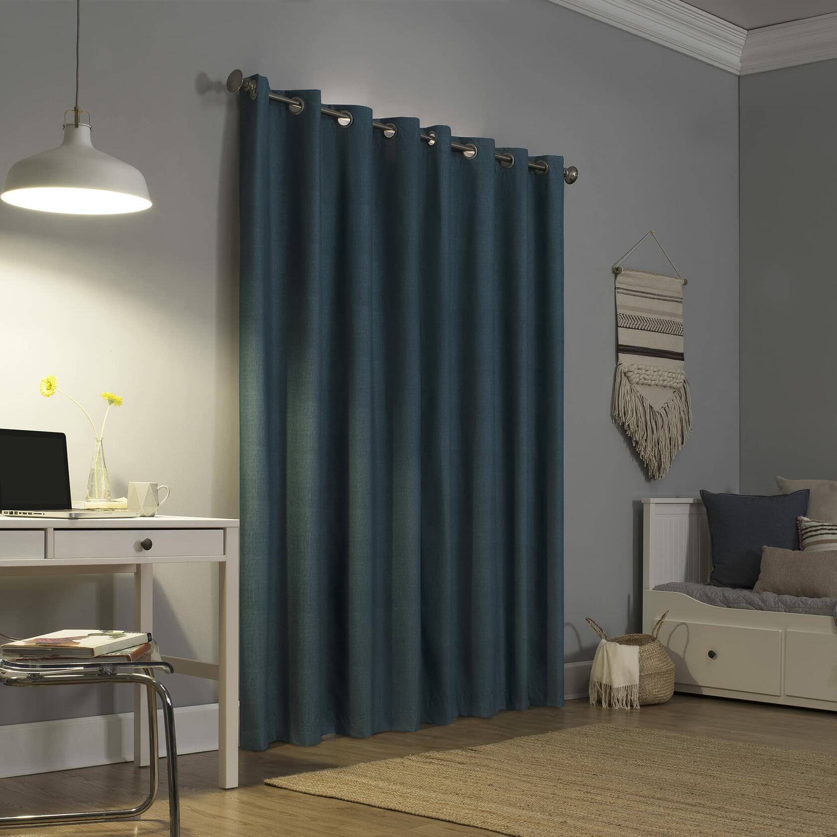 Sun Zero Columbia Thermal Insulated 100% Blackout Grommet Curtain Single Panel, 50" x 95", Teal