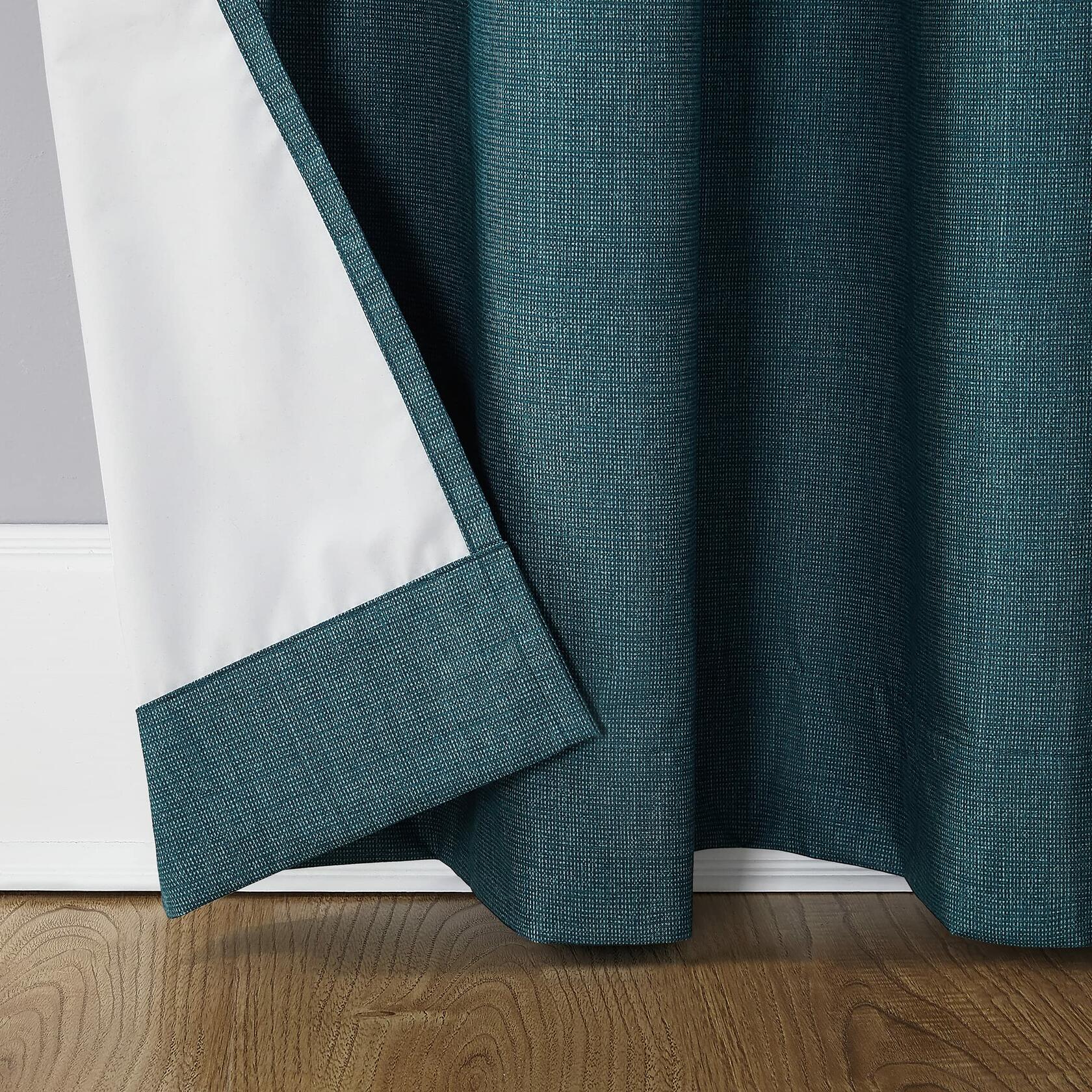 Sun Zero Columbia Thermal Insulated 100% Blackout Grommet Curtain Single Panel, 50" x 95", Teal