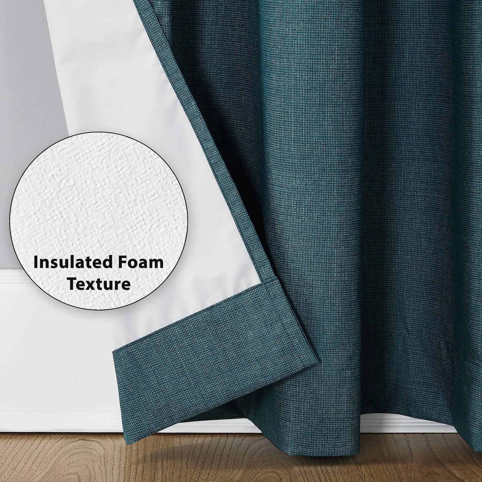 Sun Zero Columbia Thermal Insulated 100% Blackout Grommet Curtain Single Panel, 50" x 95", Teal