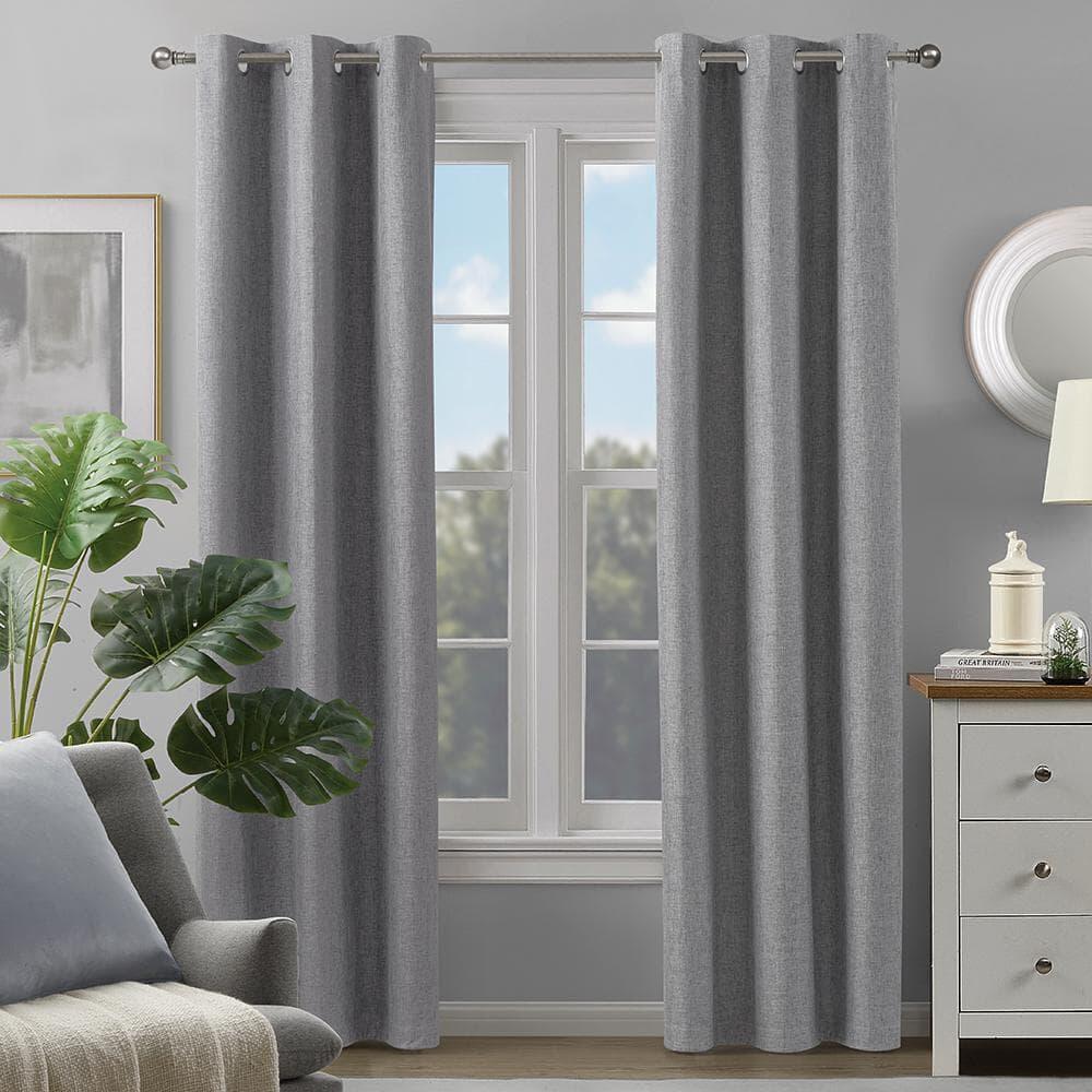 Fairfax Black 38 in. W x 84 in. L Grommet 100% Blackout Curtain (Single Panel)