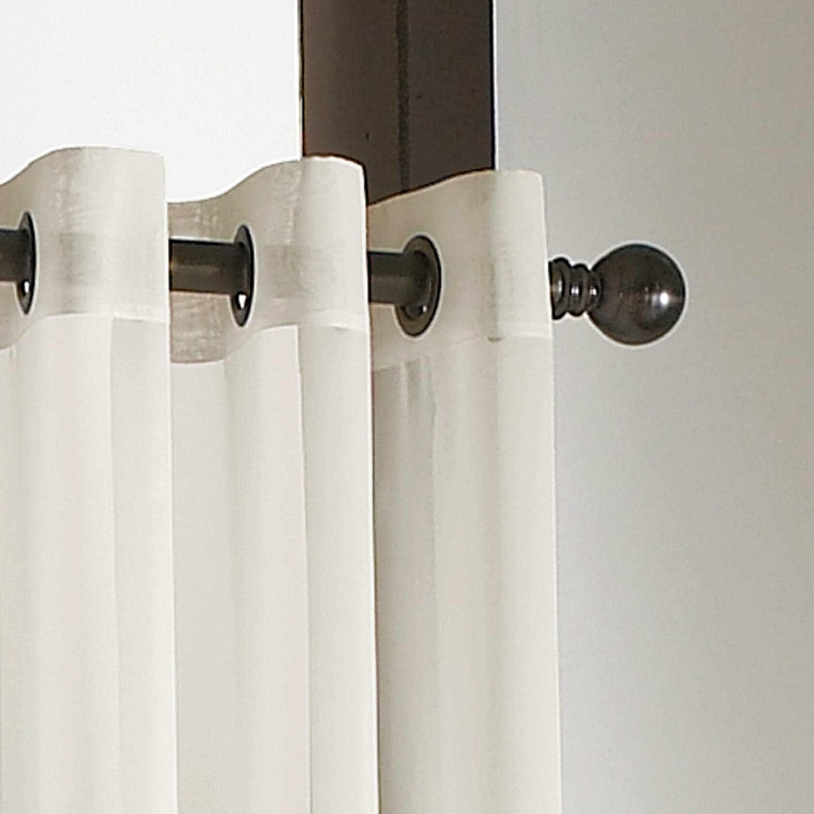 Curtainworks Soho Voile Sheer Grommet Curtain Panel, 59 by 108", Oyster