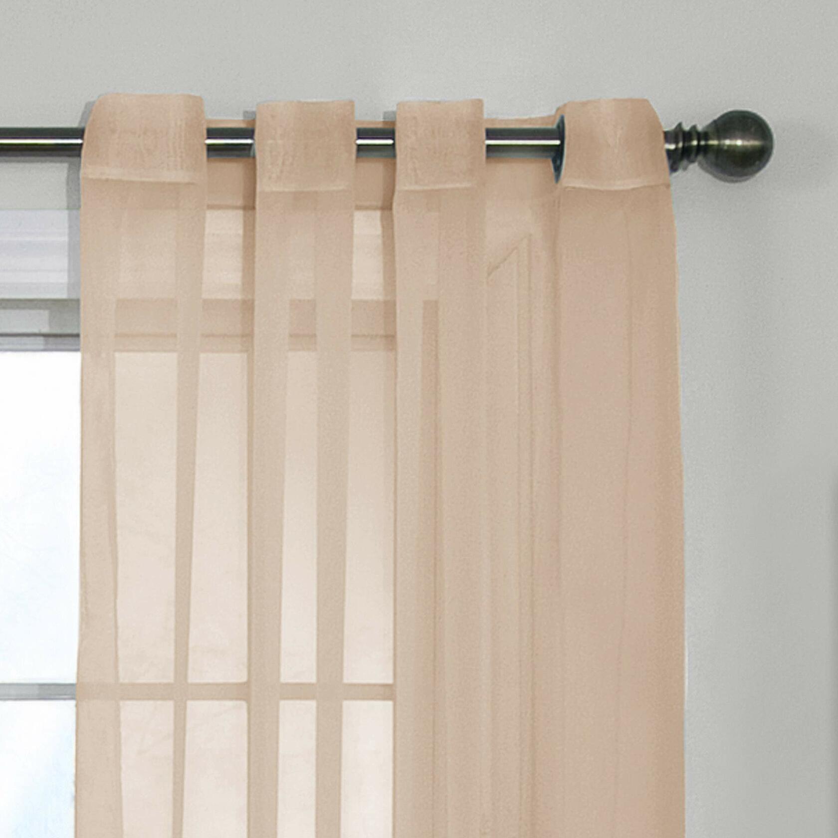 CurtainFresh Odor Neutralizing Sheer Voile Grommet Window Curtain for Bedroom or Living Room (1 Panel), 59 in x 95 in, Latte
