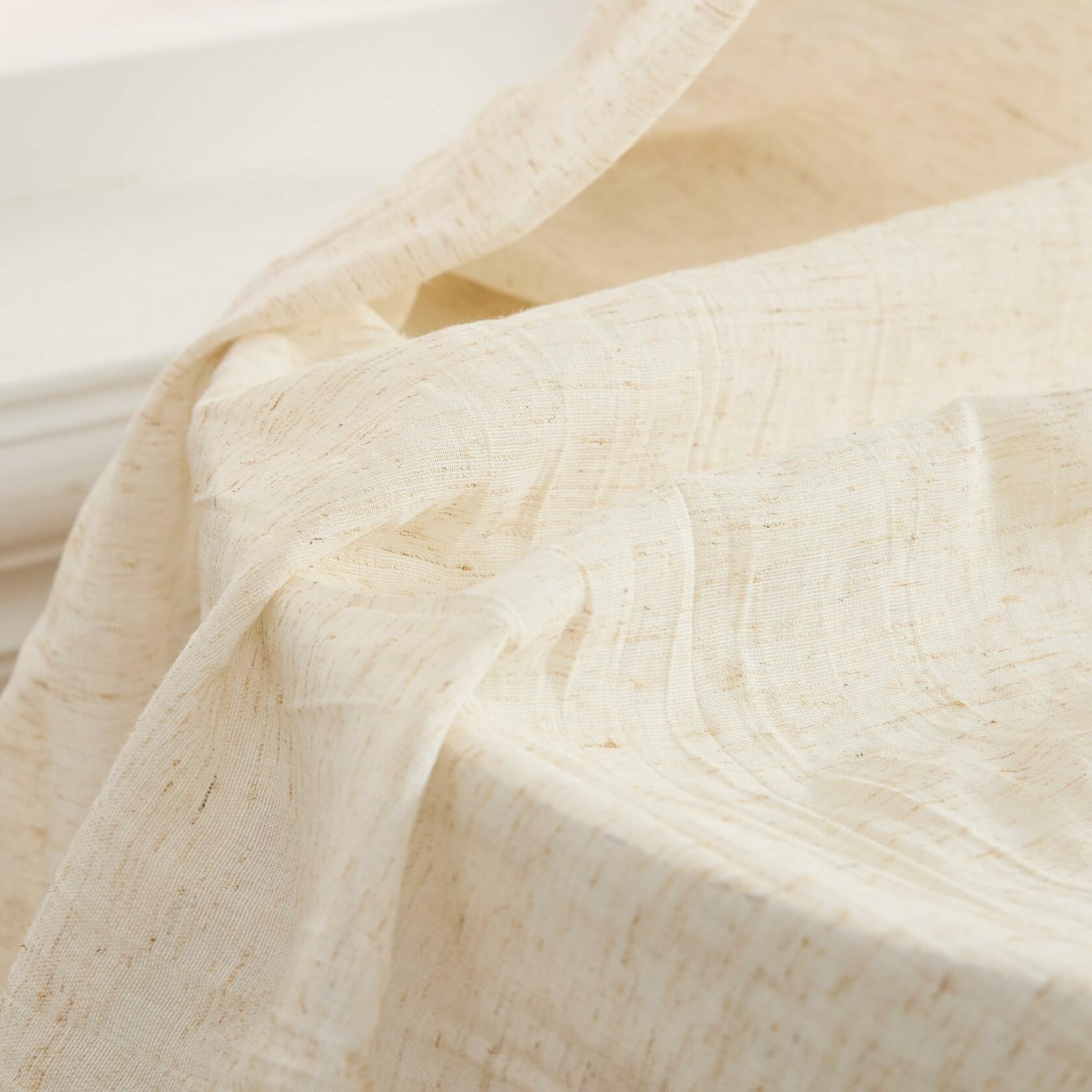 French Connection – Charter Crushed | Window Curtain | Set of 2 Panels| Semi Sheer | Modern Home Décor | Drapes for Living Room, Dining Room, Bedroom, Dorm | Measures 50”x 84”| Natural