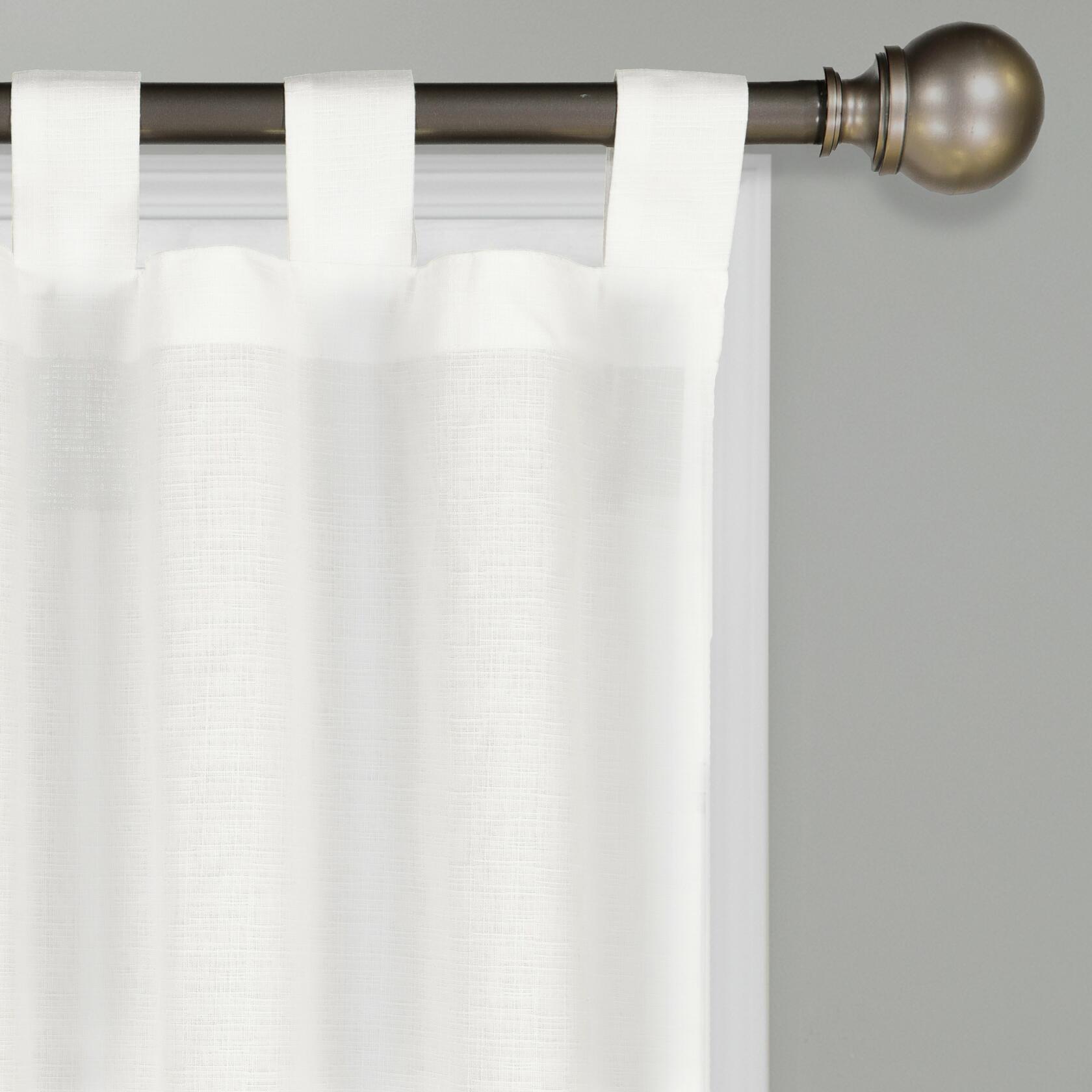 PAIRS TO GO Montana Modern Decorative Tab Top Window Curtains for Bedroom or Living Room (2 Panels), 30" x 84", White