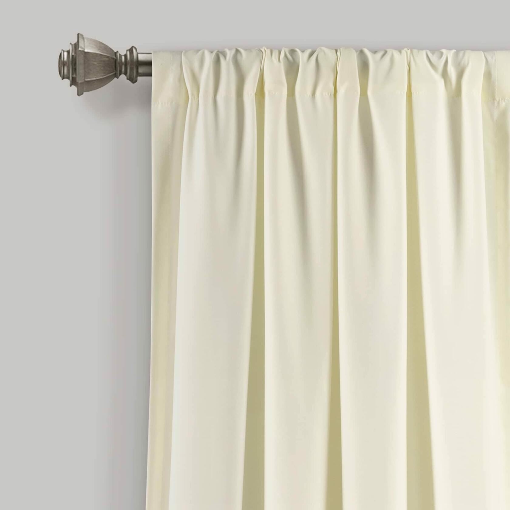 Lush Decor, White Allison Ruffle Curtains-Window Panel Drapes Set for Living, Dining Room, Bedroom (Pair), 84" x 40", 40" W x 84" L