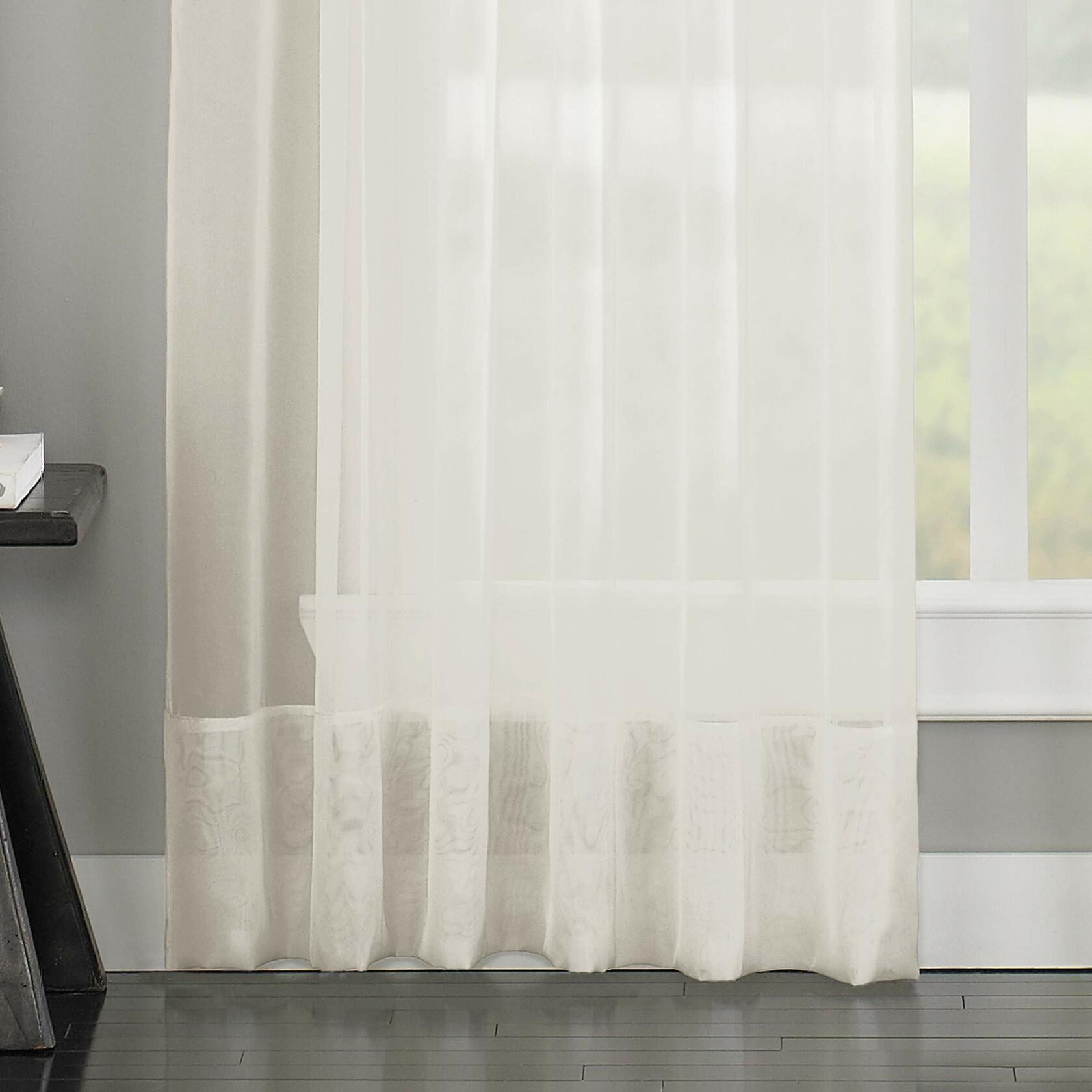 Curtainworks Soho Voile Sheer Pinch Pleat Curtain Panel, 29 by 95", Oyster