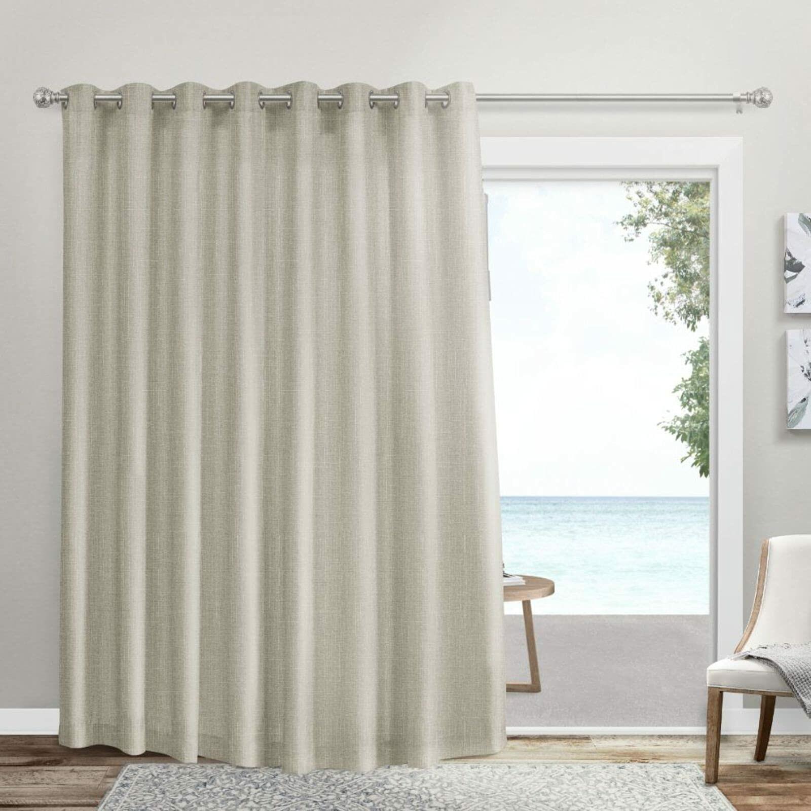 Exclusive Home Loha Patio Grommet Top Single Curtain Panel, 108"x84", Natural