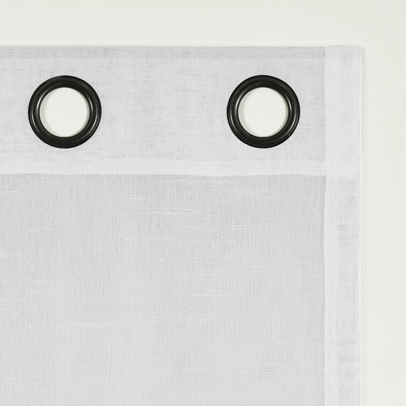 Archaeo Slub Textured Linen Blend Grommet Top Curtain, 52" W x 95" L, White