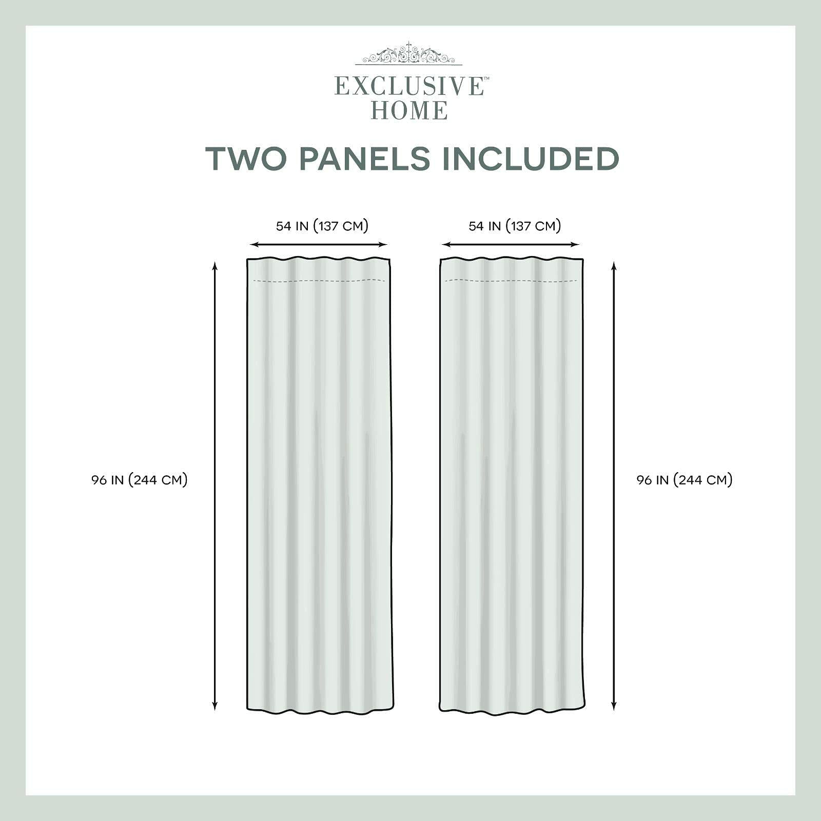 Exclusive Home Curtains Bella Window Curtain Panel Pair with Hidden Tab Top, 54x96, Silver, 2 Piece