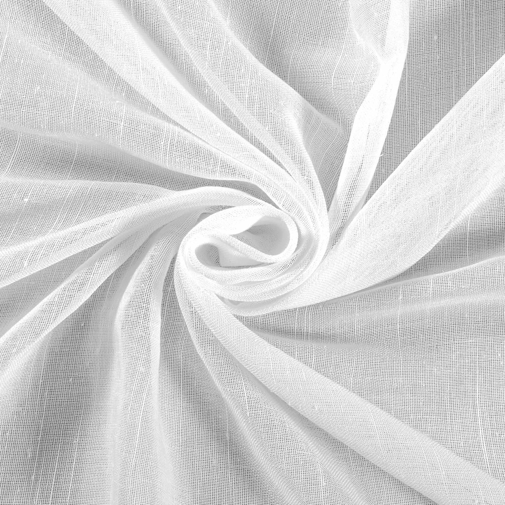 Archaeo Slub Textured Linen Blend Grommet Top Curtain, 52" W x 95" L, White