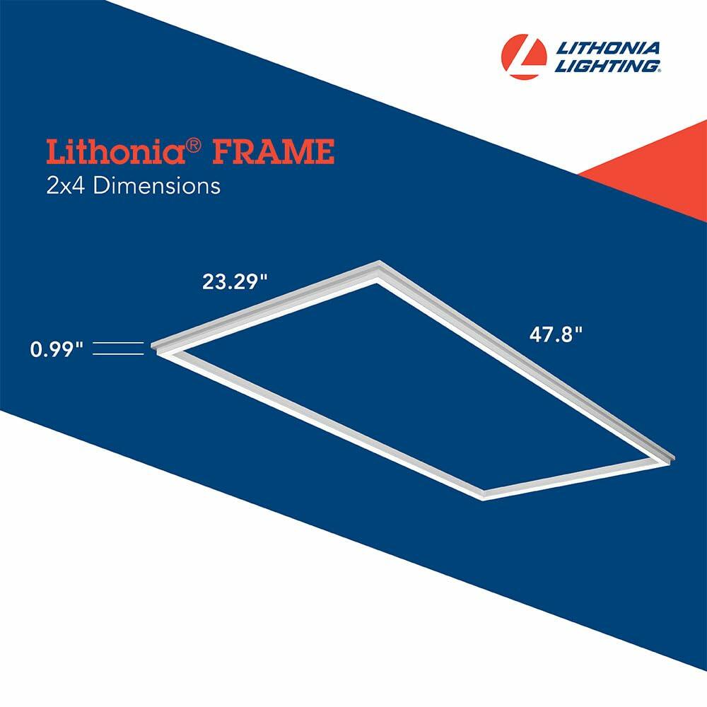 Lithonia Lighting Frame 2x4 LED Lay-in Ceiling Light, 2 ft. x 4 ft. Lighting Fixture for Offices and Classrooms, 4000/5000/6000 Adjustable Lumen Output, 3500/4000/5000 Switchable Color Temperature