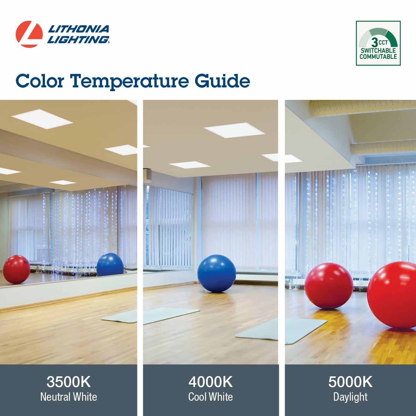 Lithonia Lighting Frame 2x4 LED Lay-in Ceiling Light, 2 ft. x 4 ft. Lighting Fixture for Offices and Classrooms, 4000/5000/6000 Adjustable Lumen Output, 3500/4000/5000 Switchable Color Temperature