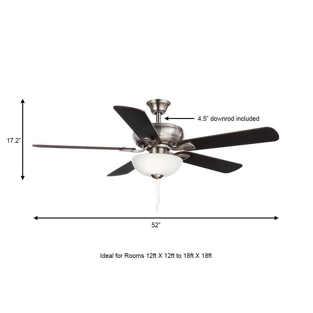 Hampton Bay Rothley II 52 in. Brushed Nickel LED Ceiling Fan with Light Kit