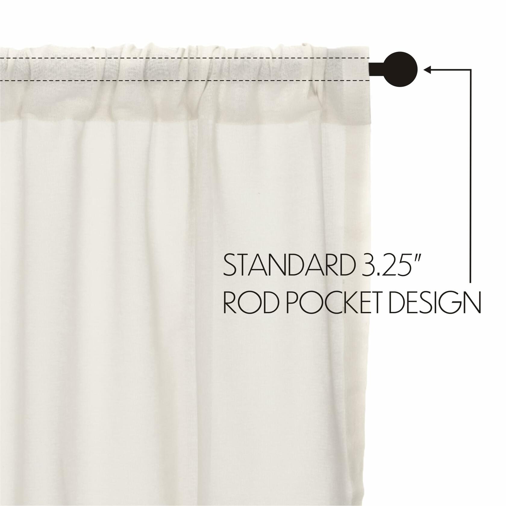 VHC Brands 10763 Tobacco Cloth Antique White Tier Fringed Set of 2 L36xW36