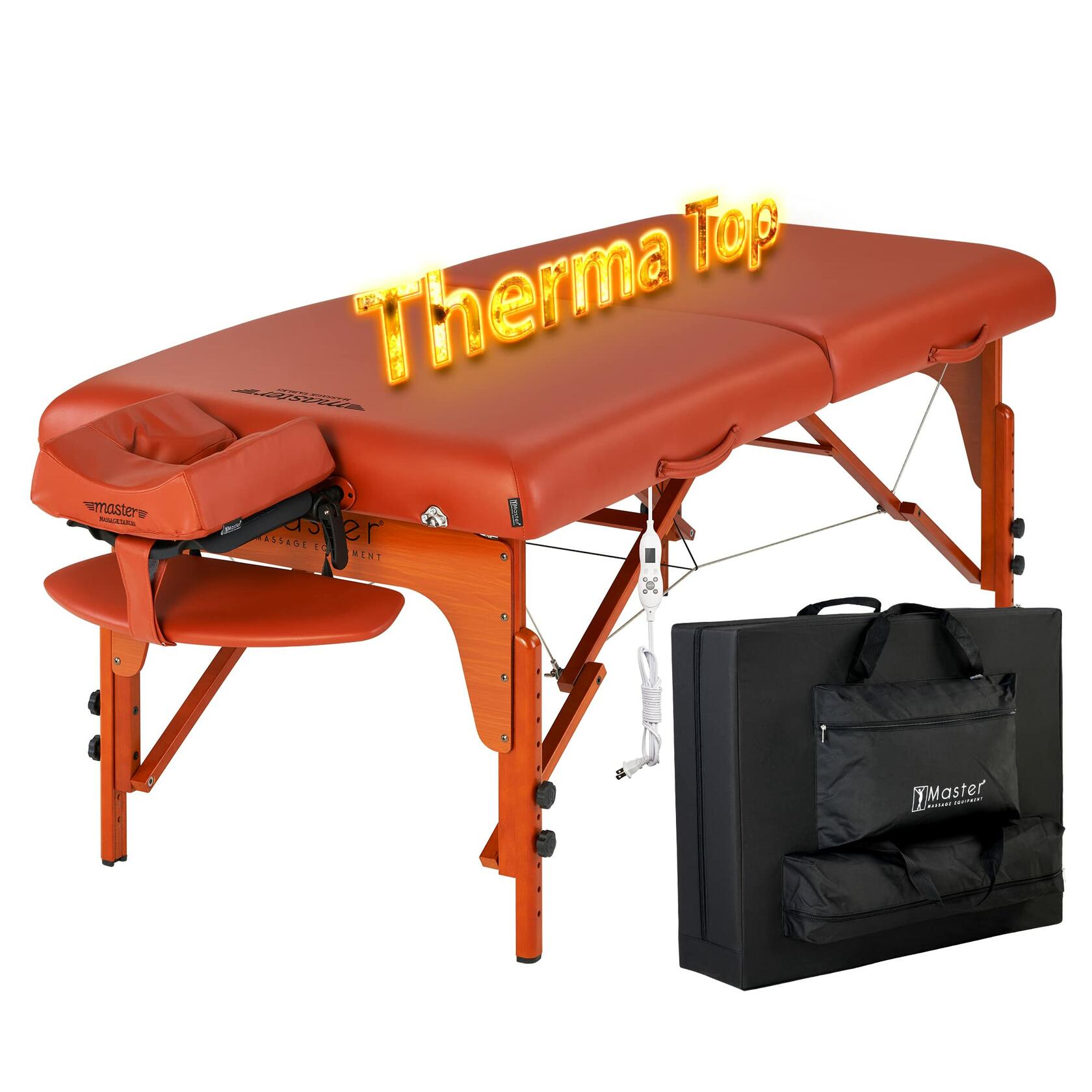Master Massage 31" Santana Heated Portable Massage Table with Built-in Therma Top - Folding Esthetician Bed Package