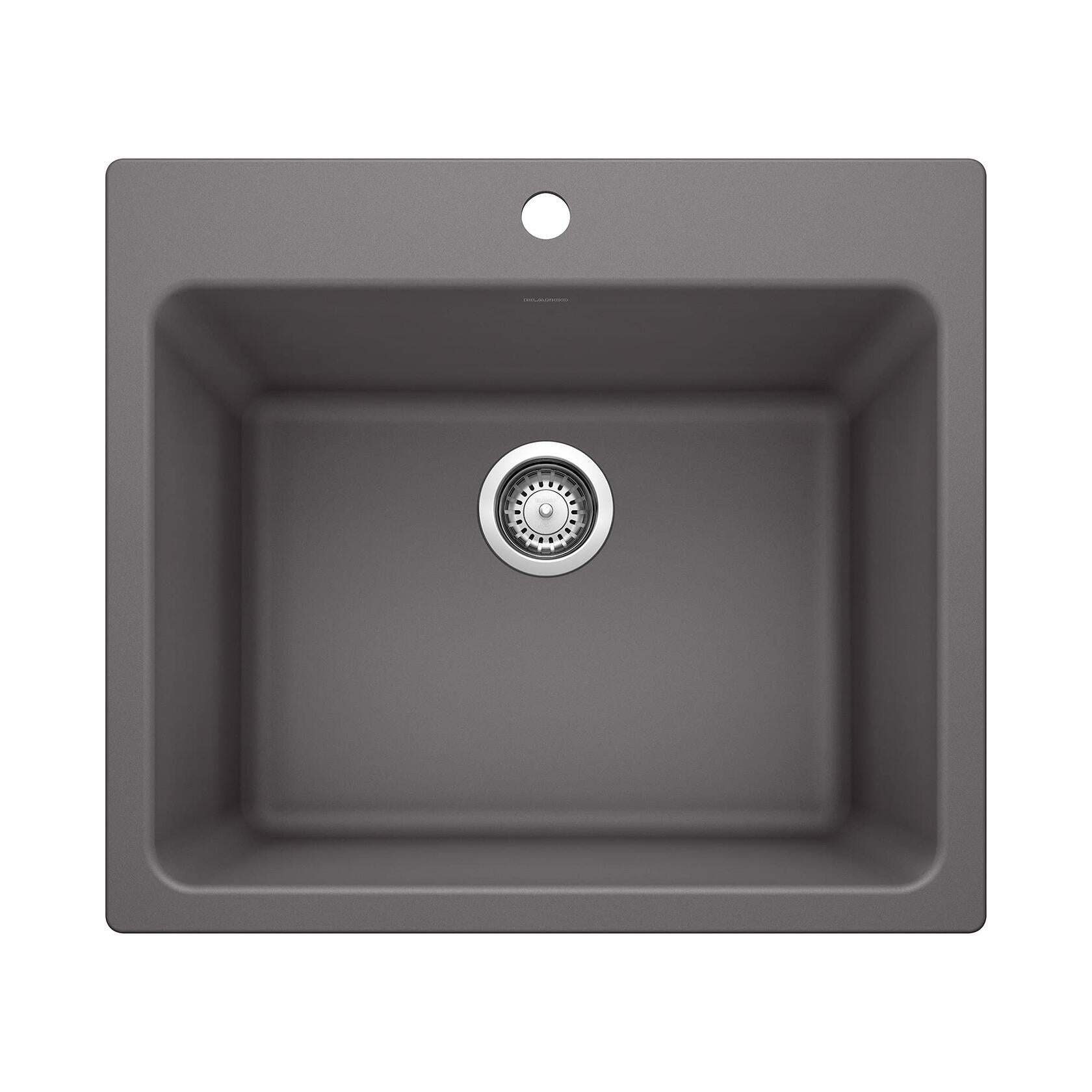 BLANCO 401923 LIVEN Drop-in or Undermount Laundry Sink, 25" L x 22" W x 12" D, Cinder