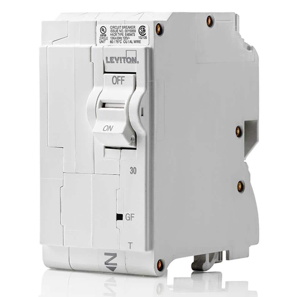 Leviton R03-LB230-GFR Branch Circuit Breaker GFCI 2-Pole 30 Amp 120Volt/240-Volt